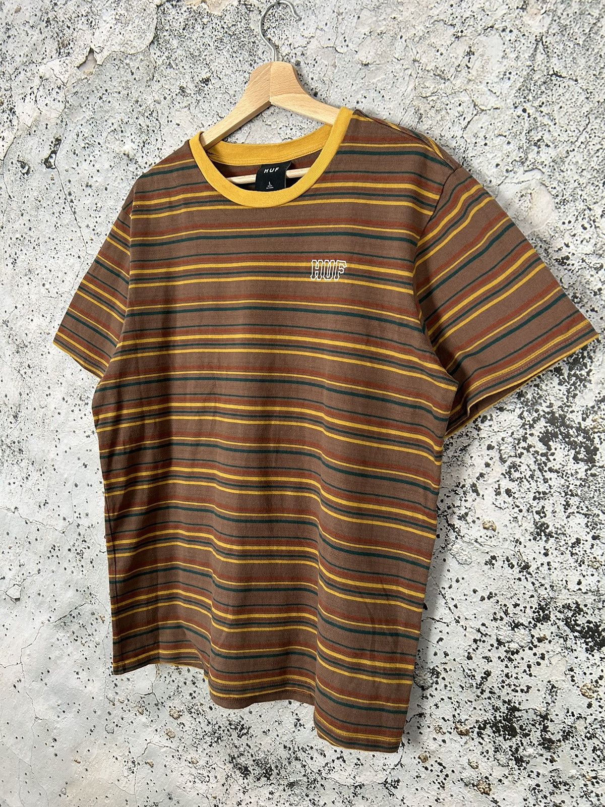 Huf HUF Striped Skategang Tee Brown Thrasher Streetwear Size US L / EU 52-54 / 3 - 2 Thumbnail