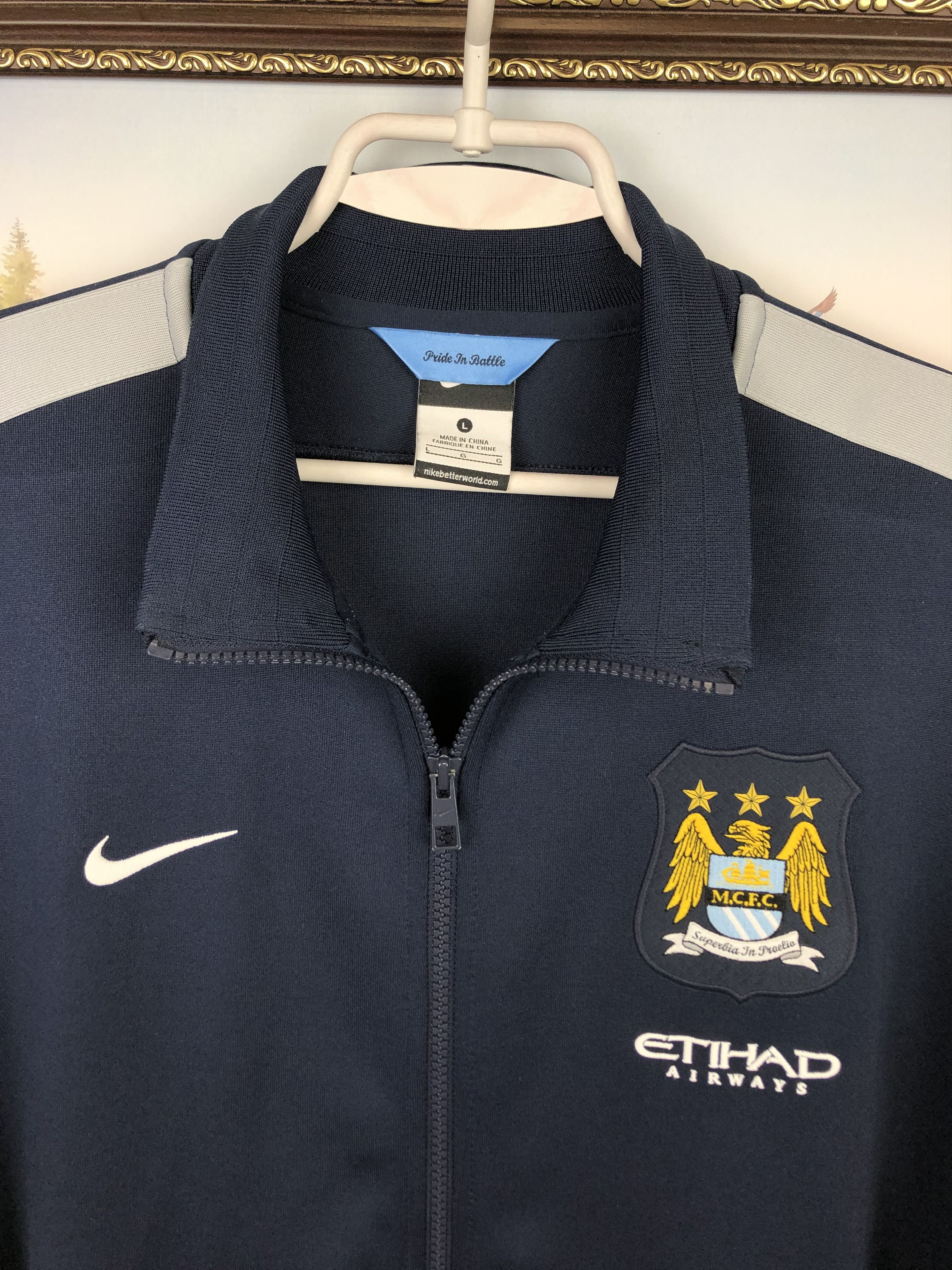 Nike Vintage Nike Manchester City Football Jacket Soccer Track Size US L / EU 52-54 / 3 - 3 Thumbnail