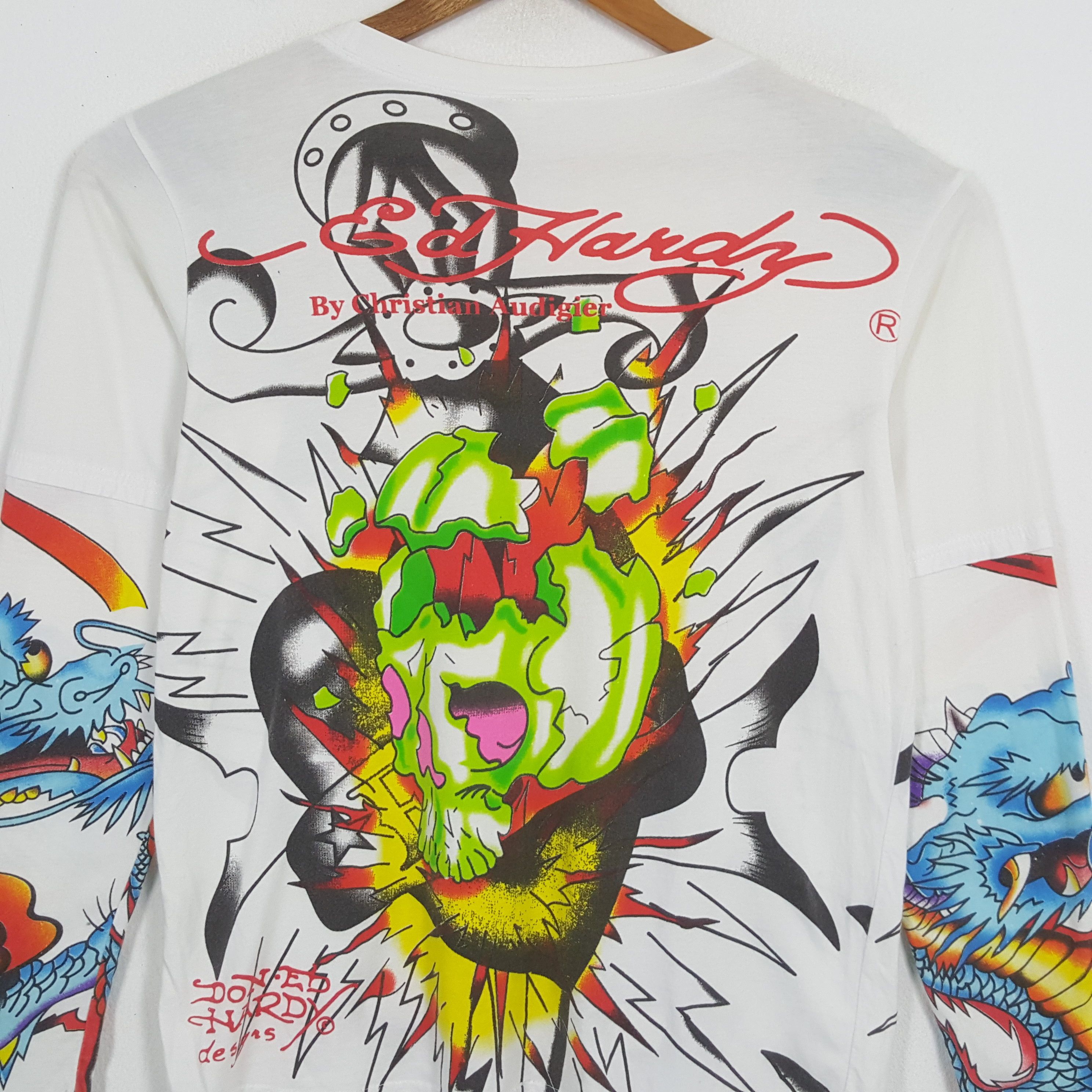 Christian Audigier × Ed Hardy × Vintage Vintage ED-HARDY by Christian Audigier Fashion Brand T-Shirt Size US L / EU 52-54 / 3 - 4 Thumbnail