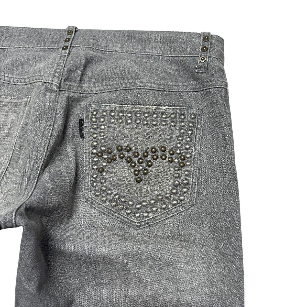Japanese Brand Monsieur Nicole Denim Flare Jeans Studded Size US 33 - 11 Thumbnail
