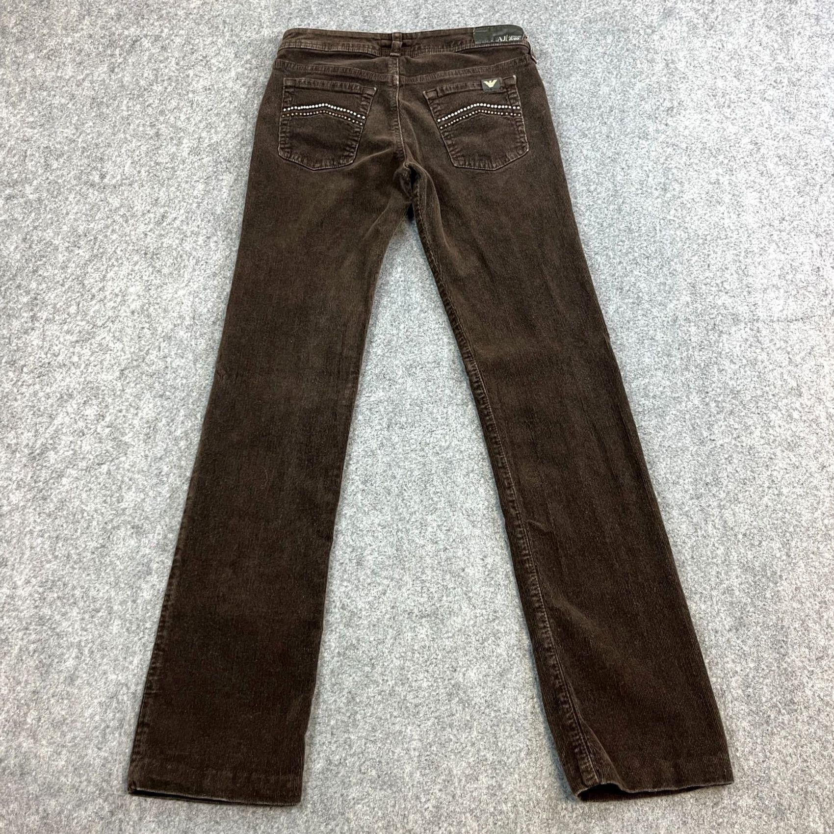 Armani Armani Womens Corduroy Jeans Slim Fit 27 30 UK 8 Brown Vintage Stretch Tapered 5-Pocket Denim Jeans Womens" Size 30" / US 8 / IT 44 - 2 Thumbnail