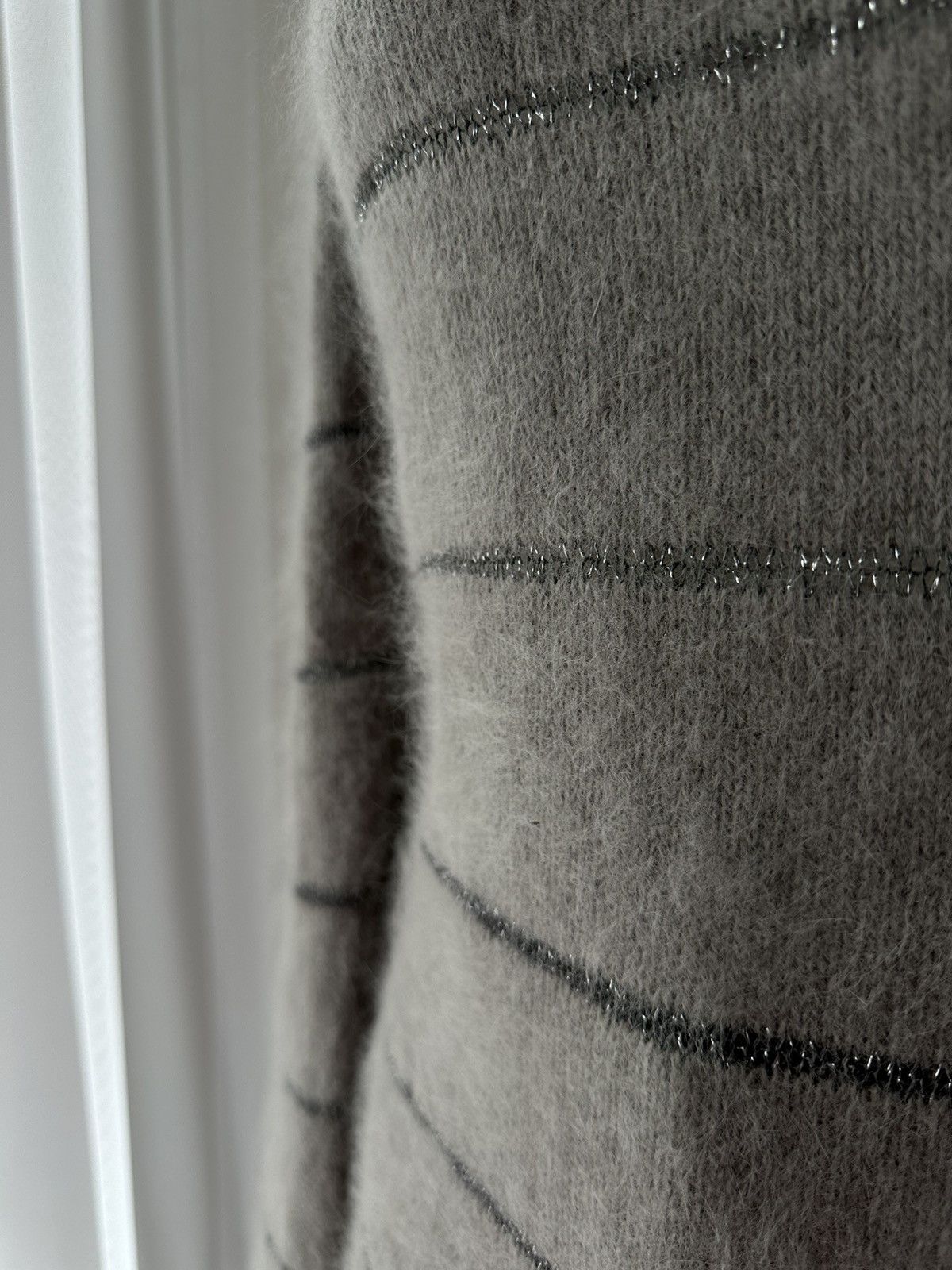 See by Chloe See by Chloé grey long soft winter wool angora sweater striped Size S / US 4 / IT 40 - 8 Thumbnail