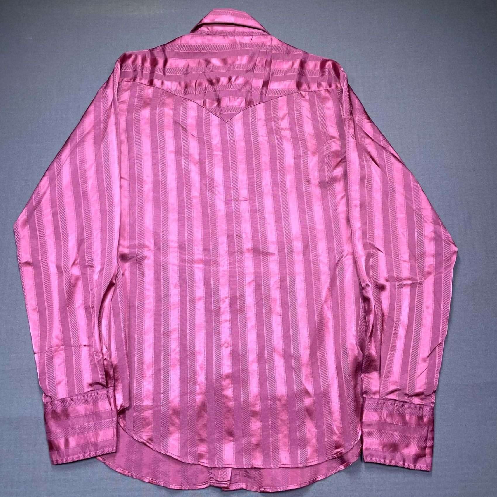 Vintage VINTAGE Panhandle Slim Shirt Womens Large 16/38 Pink Satin Stripe Western USA Shirt Size L / US 10 / IT 46 - 6 Thumbnail