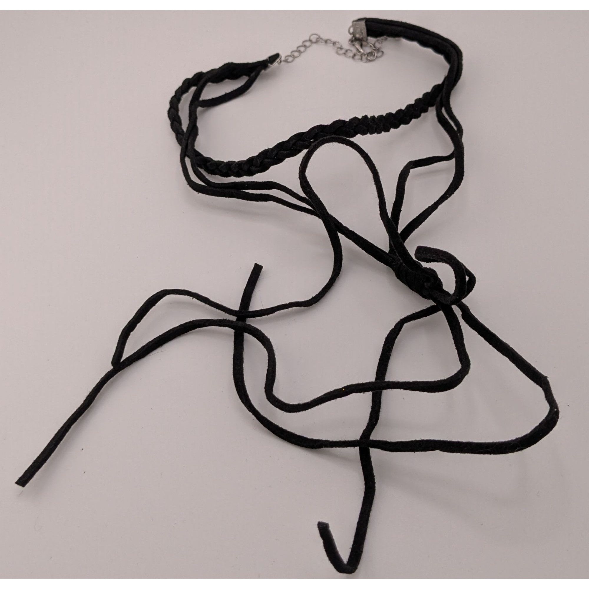 Other Gothic Festival Black Braided Faux Suede Choker Necklace Wit Size ONE SIZE - 2 Thumbnail