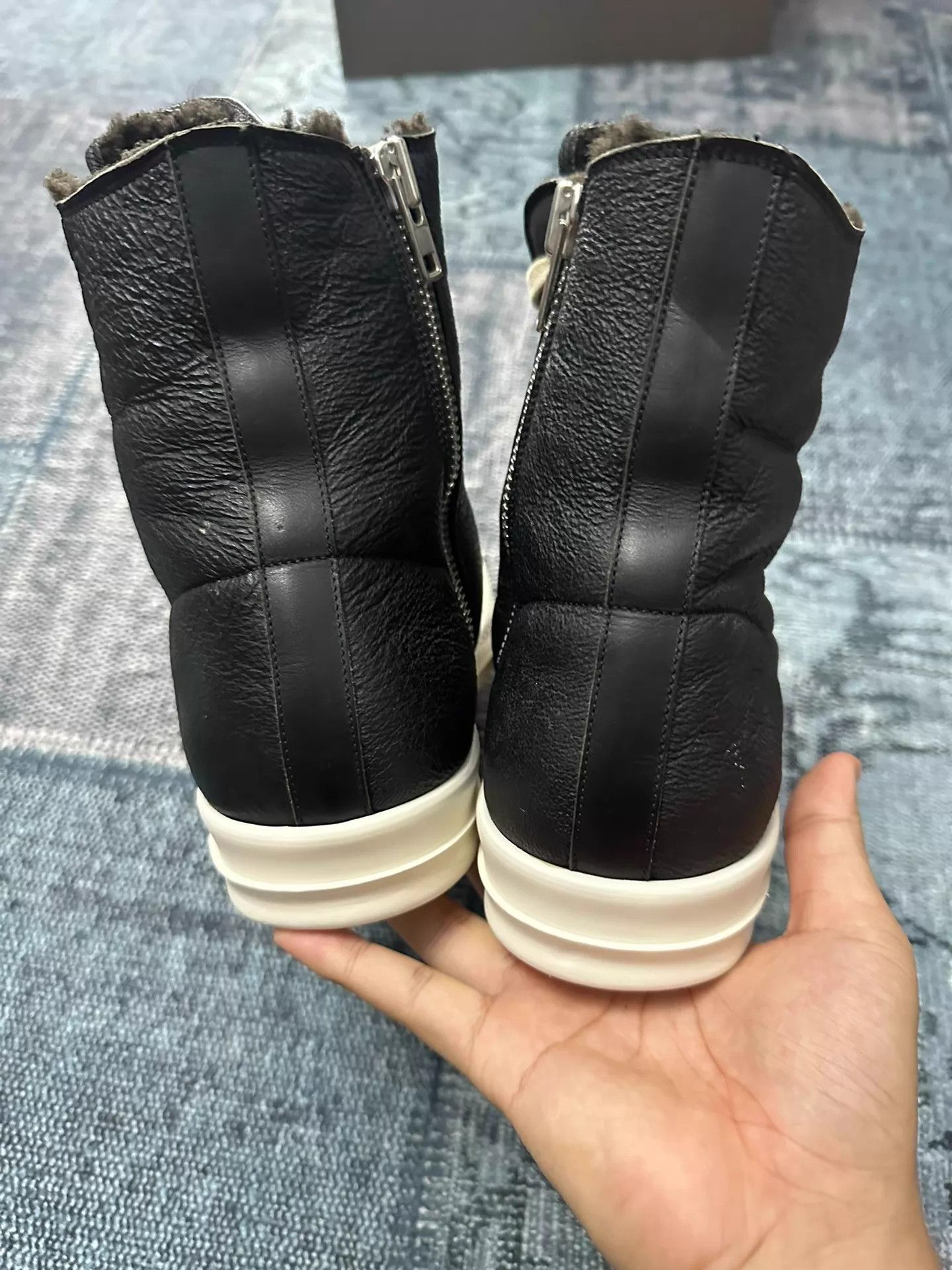 Rick Owens Rick Owens Converse-Style High-Top Leather Shearling 43 Size US 10 / EU 43 - 3 Thumbnail