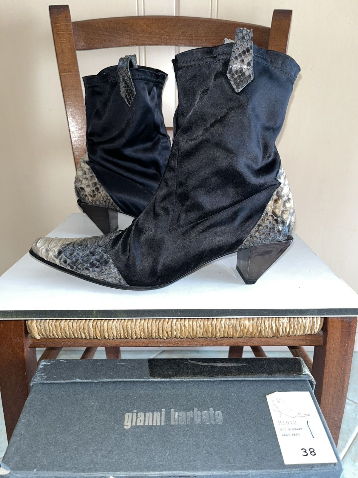Gianni Barbato Vintage 90’s Gianni Barbato rock snake skin stiletto heel Size US 8 / IT 38 - 3 Thumbnail
