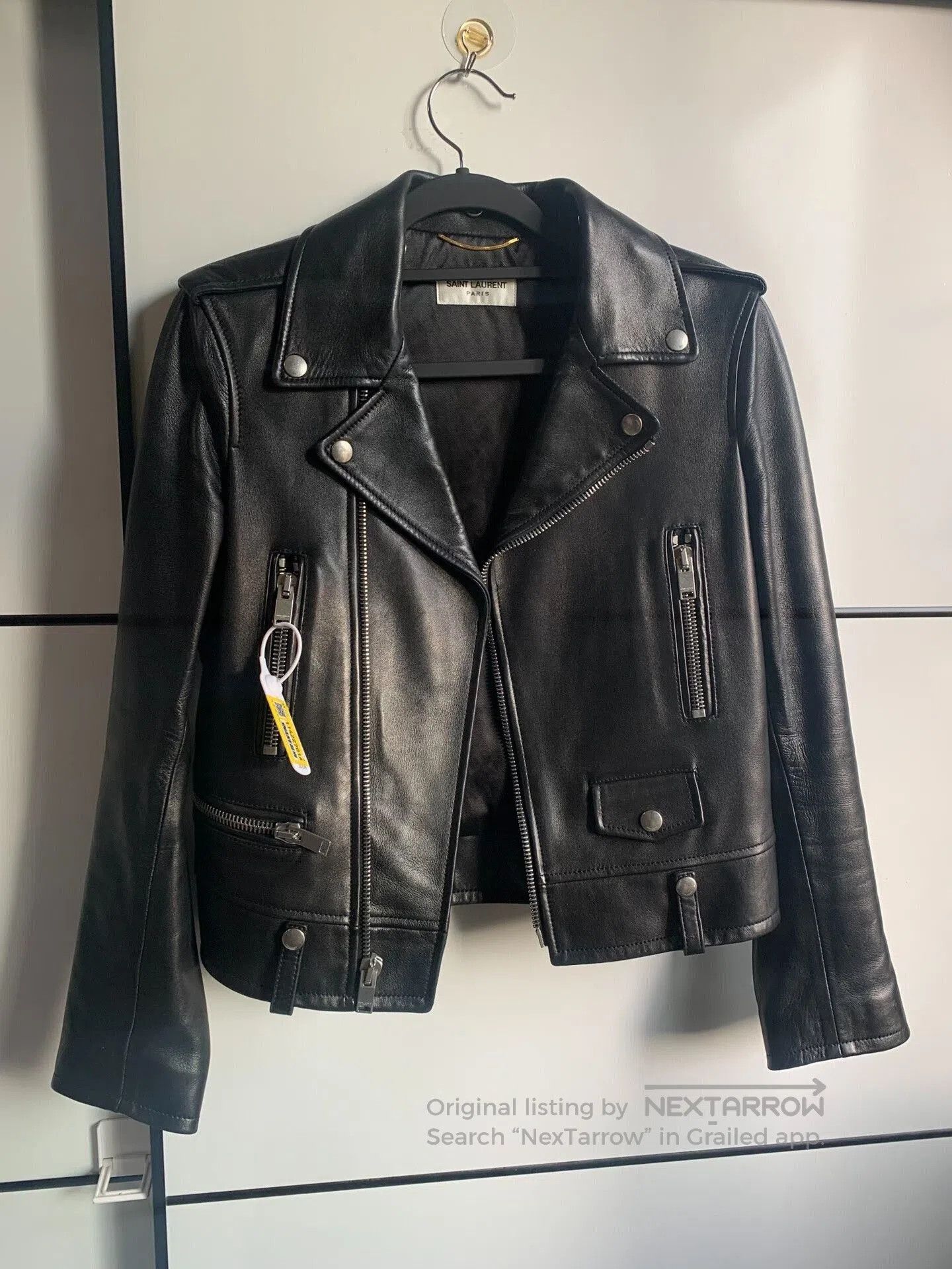 Yves Saint Laurent YSL Biker Black Short Leather Jacket. Size XS / US 0-2 / IT 36-38 - 1 Thumbnail