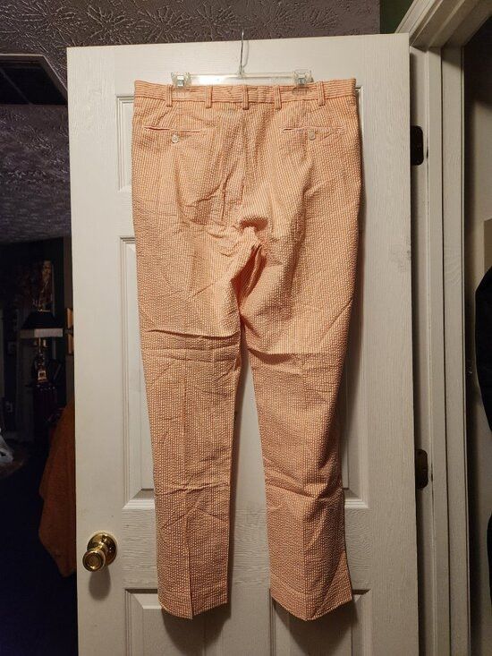 Jos. A. Bank Jos.a.bank men's 100%cotton seersucker casual pants 38/32 Size US 38 / EU 54 - 4 Thumbnail