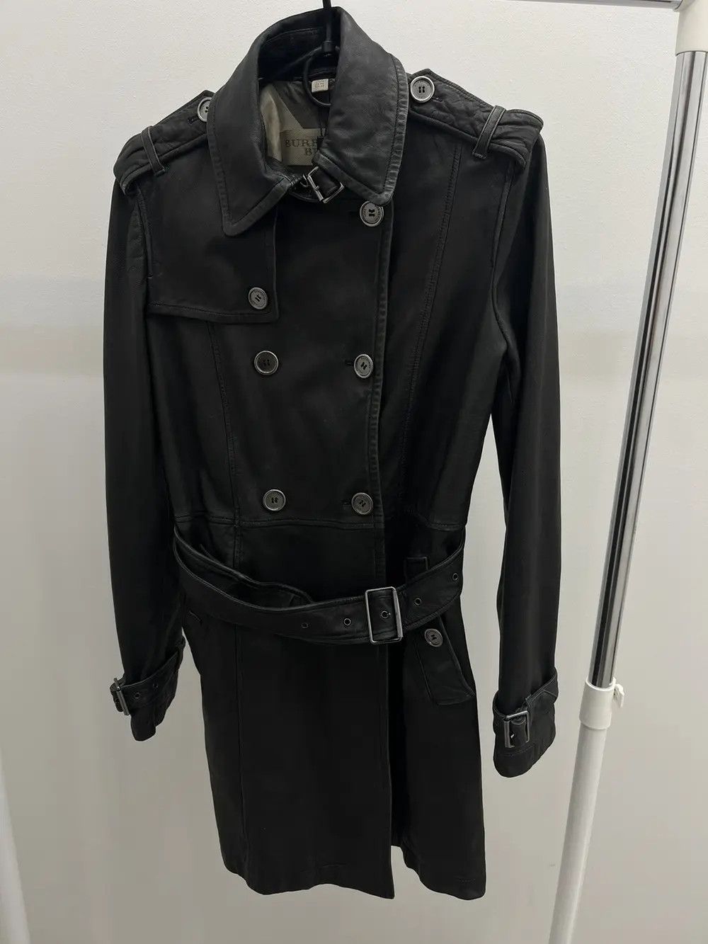 Burberry Burberry Brit Black Leather Coat 3500$rrp Size M / US 6-8 / IT 42-44 - 1 Thumbnail