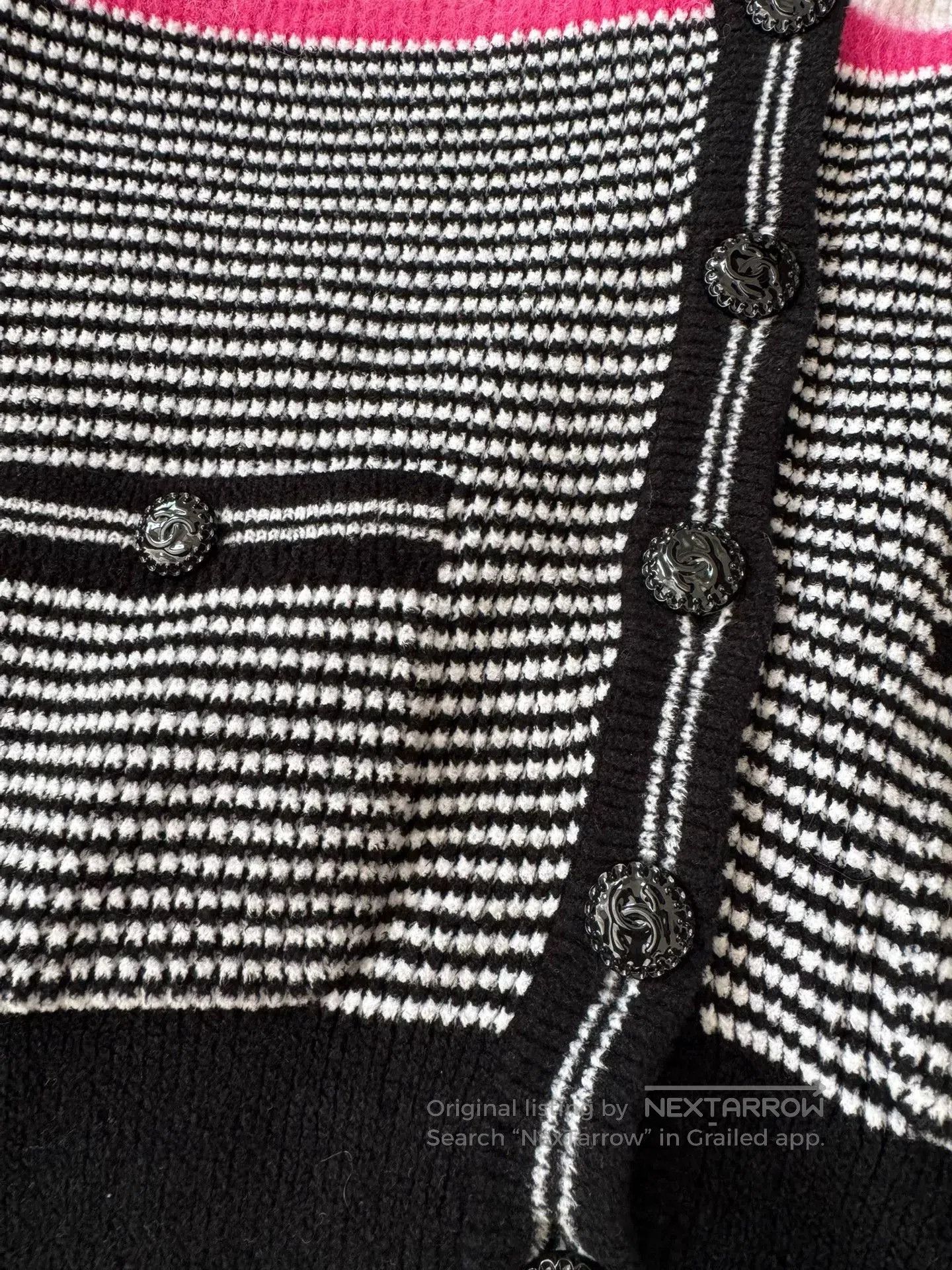 Chanel Chanel 22B Striped CC Knit Cardigan. Size US XS / EU 42 / 0 - 4 Thumbnail