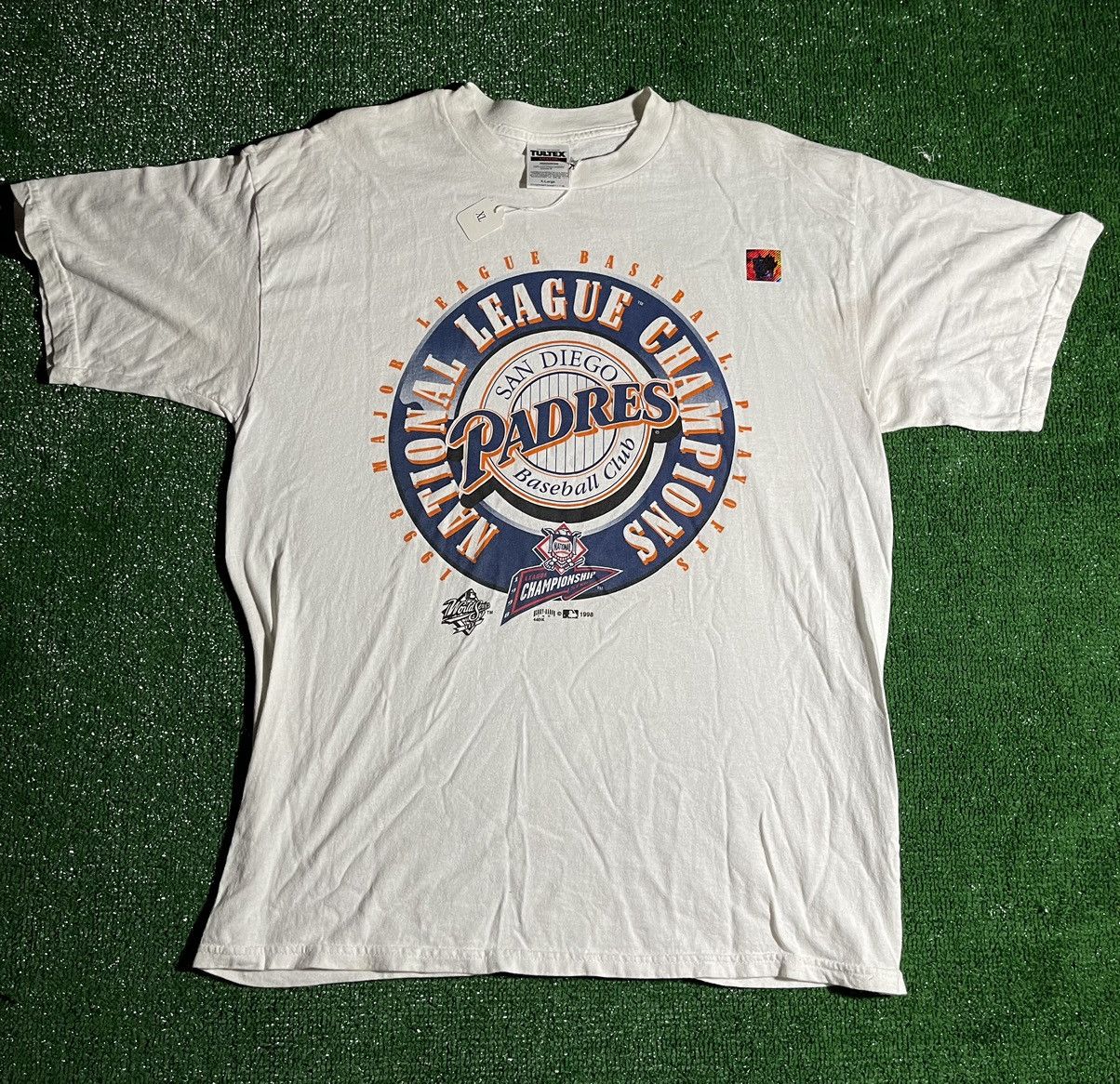 image of Mlb x Tultex San Diego Padres 1998 ‘National League Champs’ T-Shirt in White, Men's (Size XL)