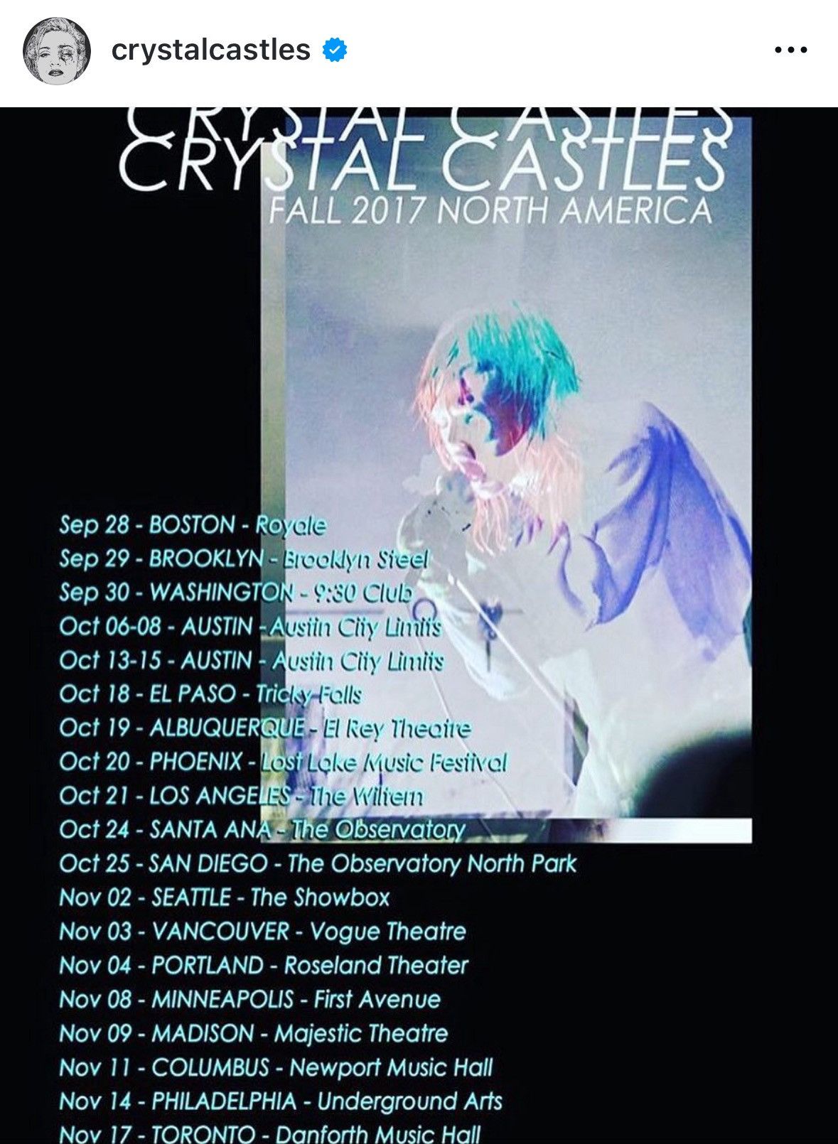 Band Tees Crystal Castles Edith Tee Size US L / EU 52-54 / 3 - 6 Thumbnail