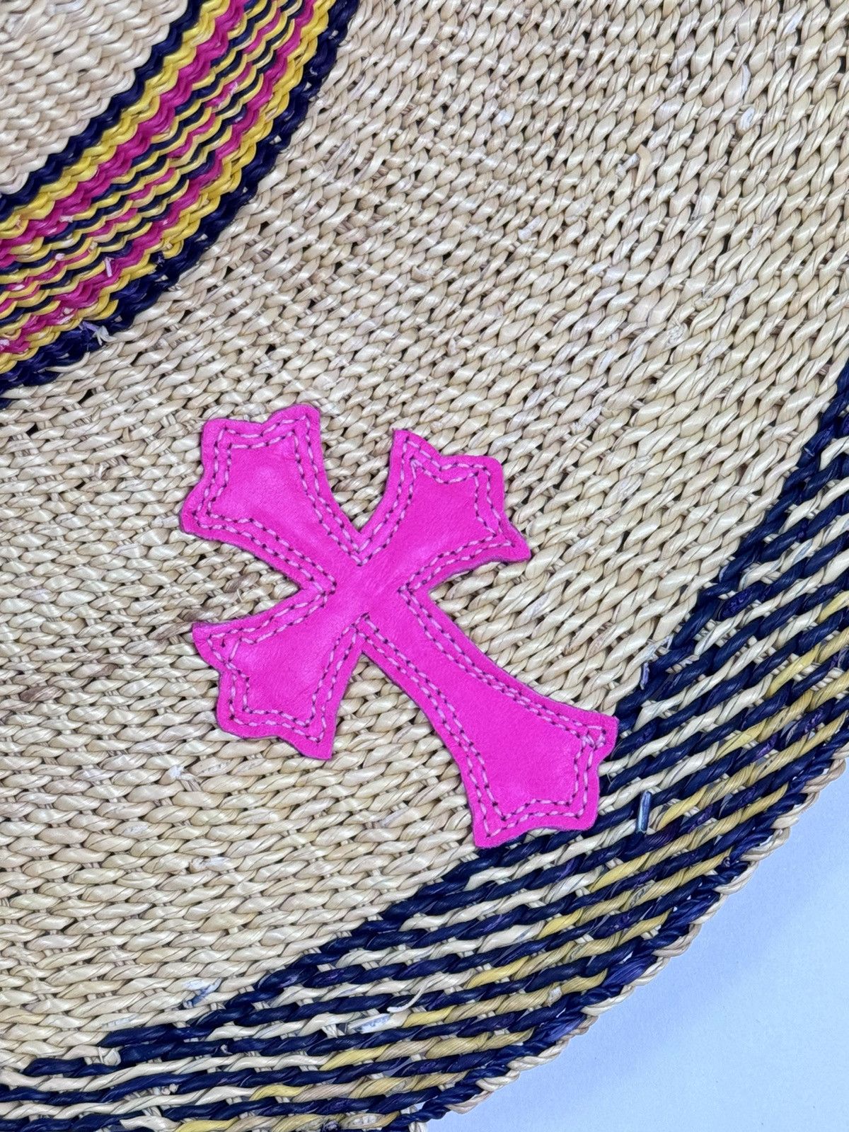 Chrome Hearts PINK CROSS PATCH STRAW HAT ‼️RARE‼️ Size ONE SIZE - 7 Thumbnail