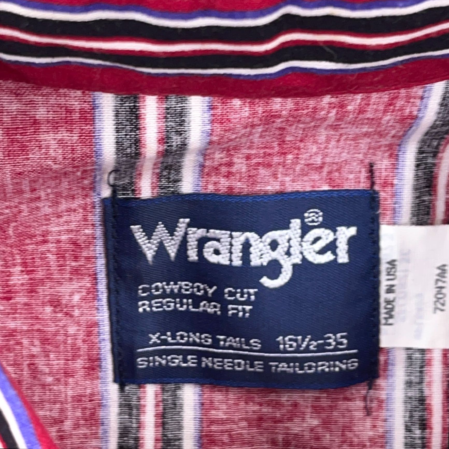 Wrangler VINTAGE Wrangler Western Shirt Men 16.5 Long Sleeve Button Cowboy 90s USA Red Size US L / EU 52-54 / 3 - 3 Thumbnail