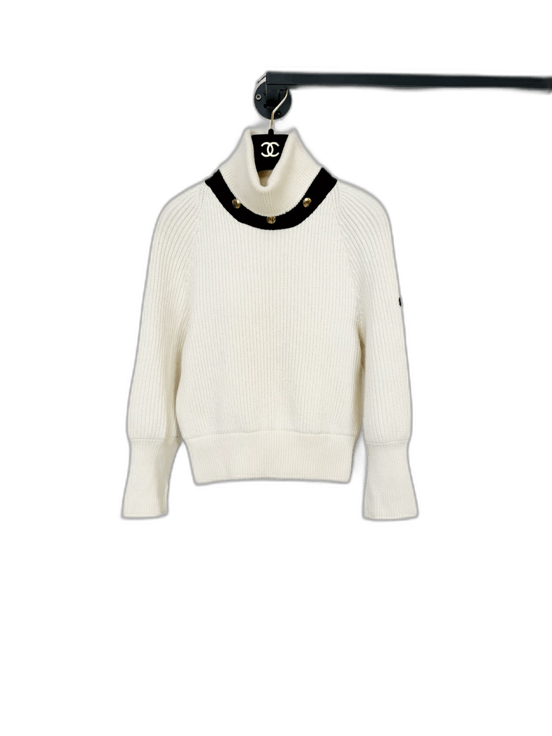 Louis Vuitton Ivory Knit Turtleneck Sweater -2505
