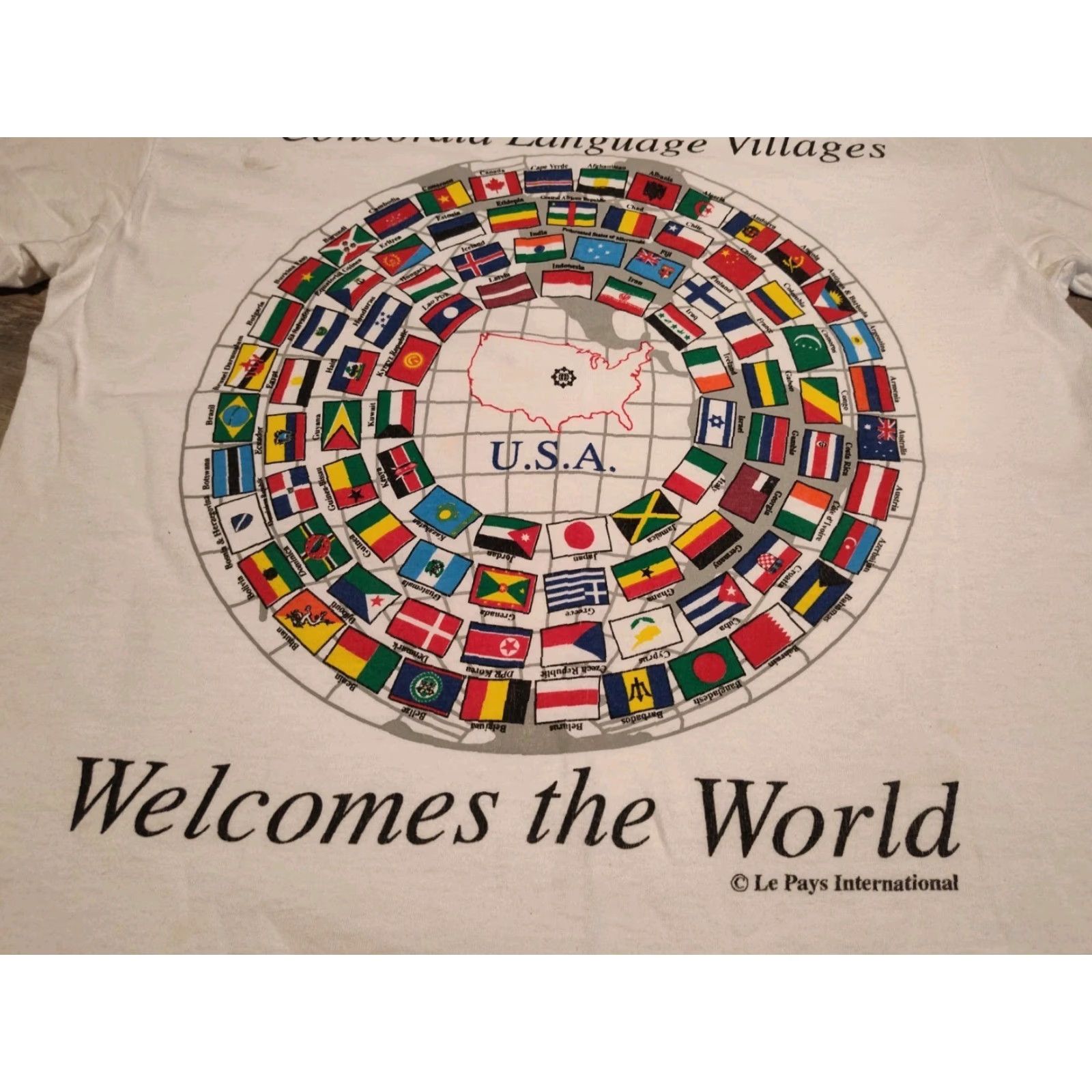 Vintage VINTAGE Le Pays International 90s American Flag Graphic T-Shirt Men Large White Retro States US Size US L / EU 52-54 / 3 - 3 Thumbnail