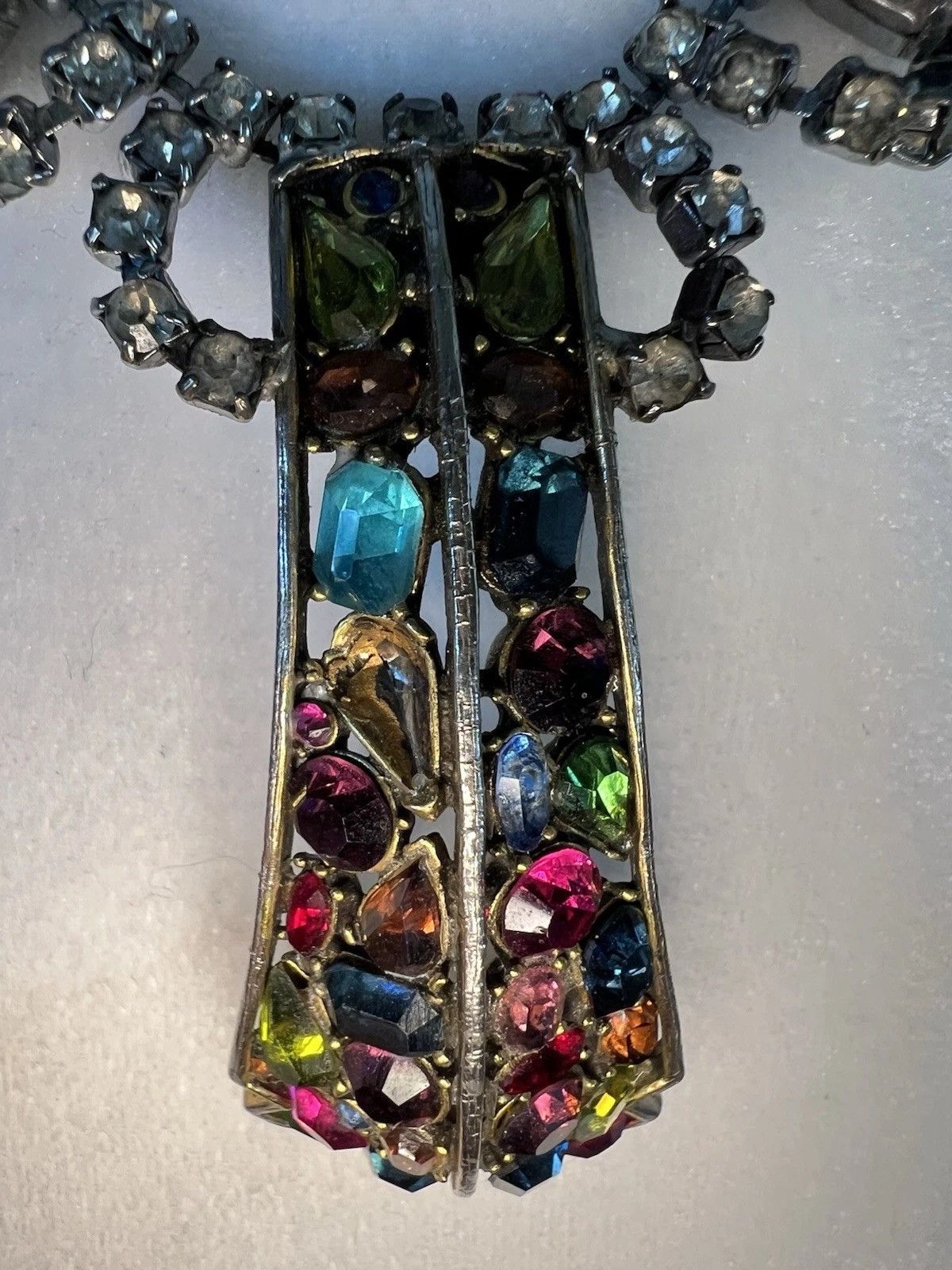 Other Paralea D necklace RETRO 1950's MCM Rhinestone Runway Haute Size ONE SIZE - 3 Thumbnail