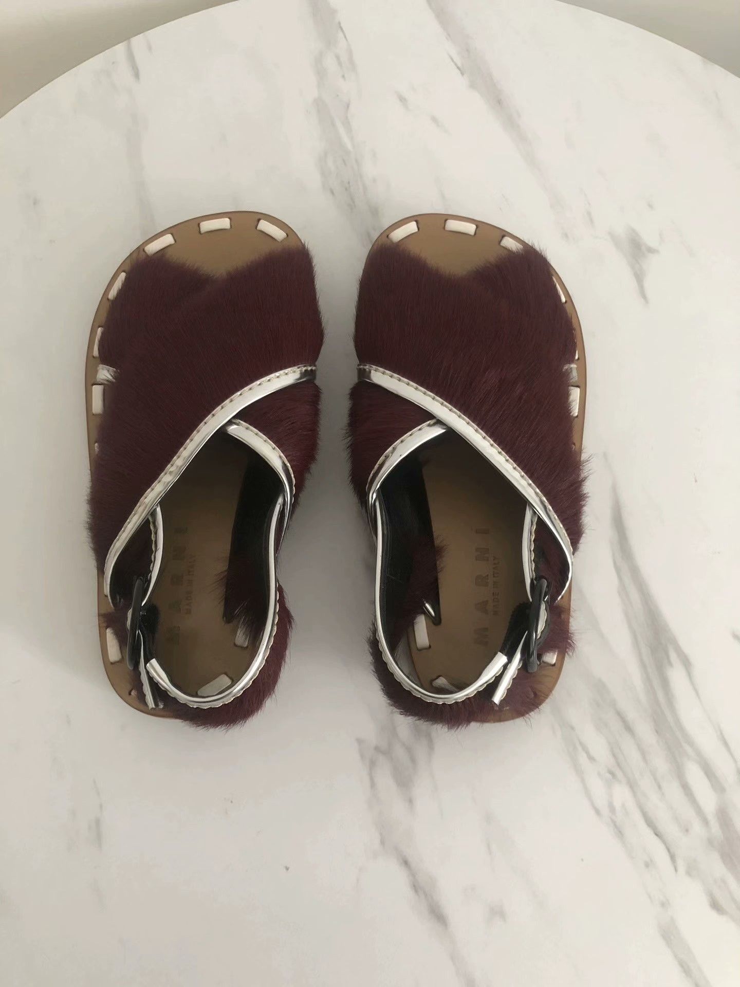 Marni Marni Genuine Mink Fur Slide Sandals Size US 7 / IT 37 - 1 Thumbnail