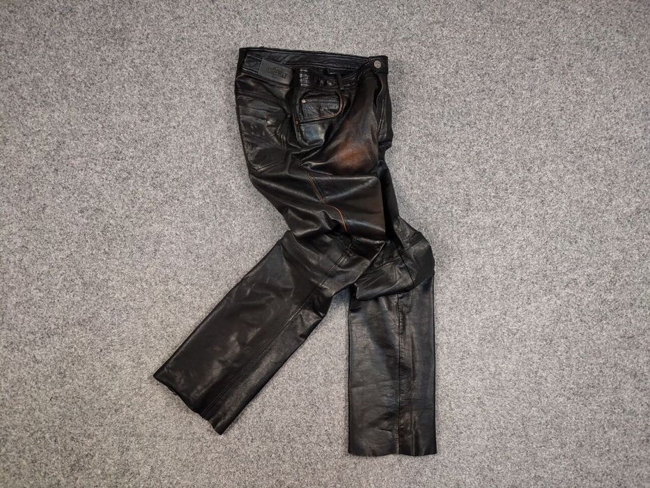 Vintage Vintage 90's Japanese Dark Faded Brown Leather Mens Pants | Grailed