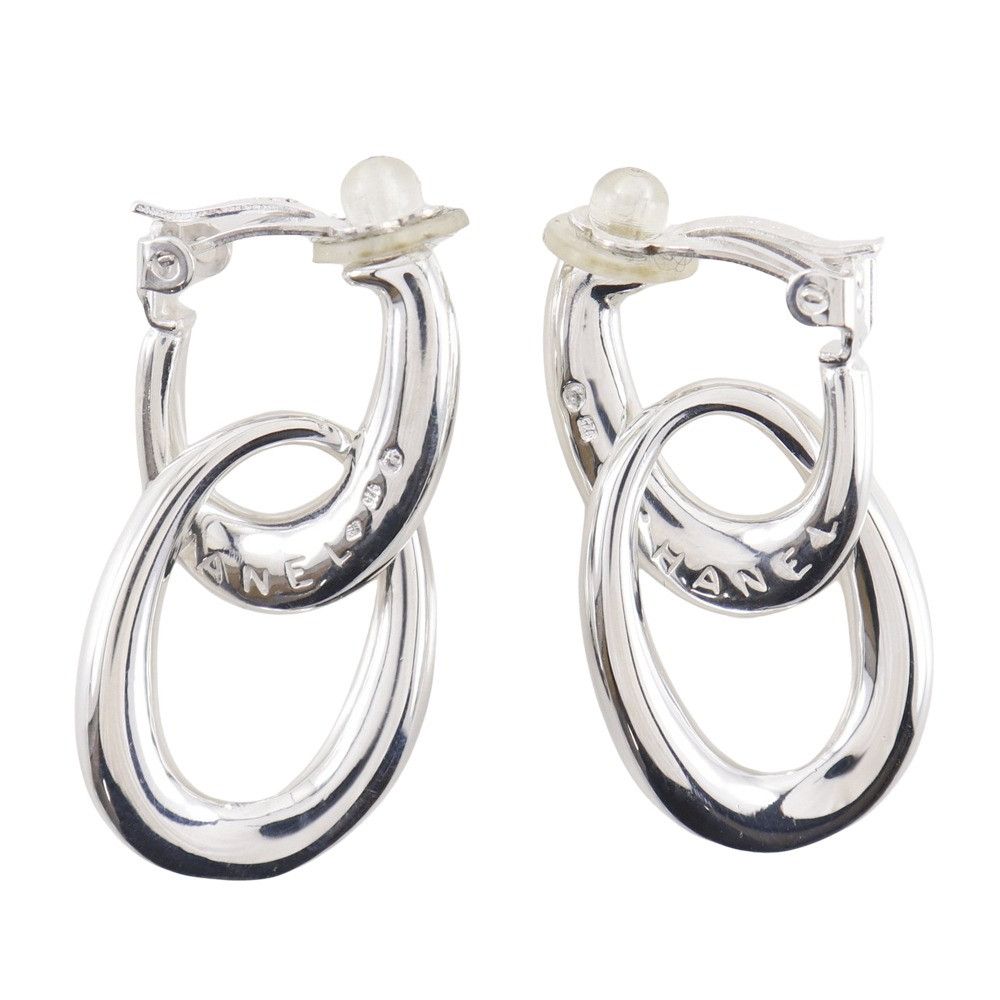 Chanel Chanel Chanel Double Hoop Silver 925 Earrings Metal Earrings DUTY FREE for USA Size ONE SIZE - 1 Thumbnail
