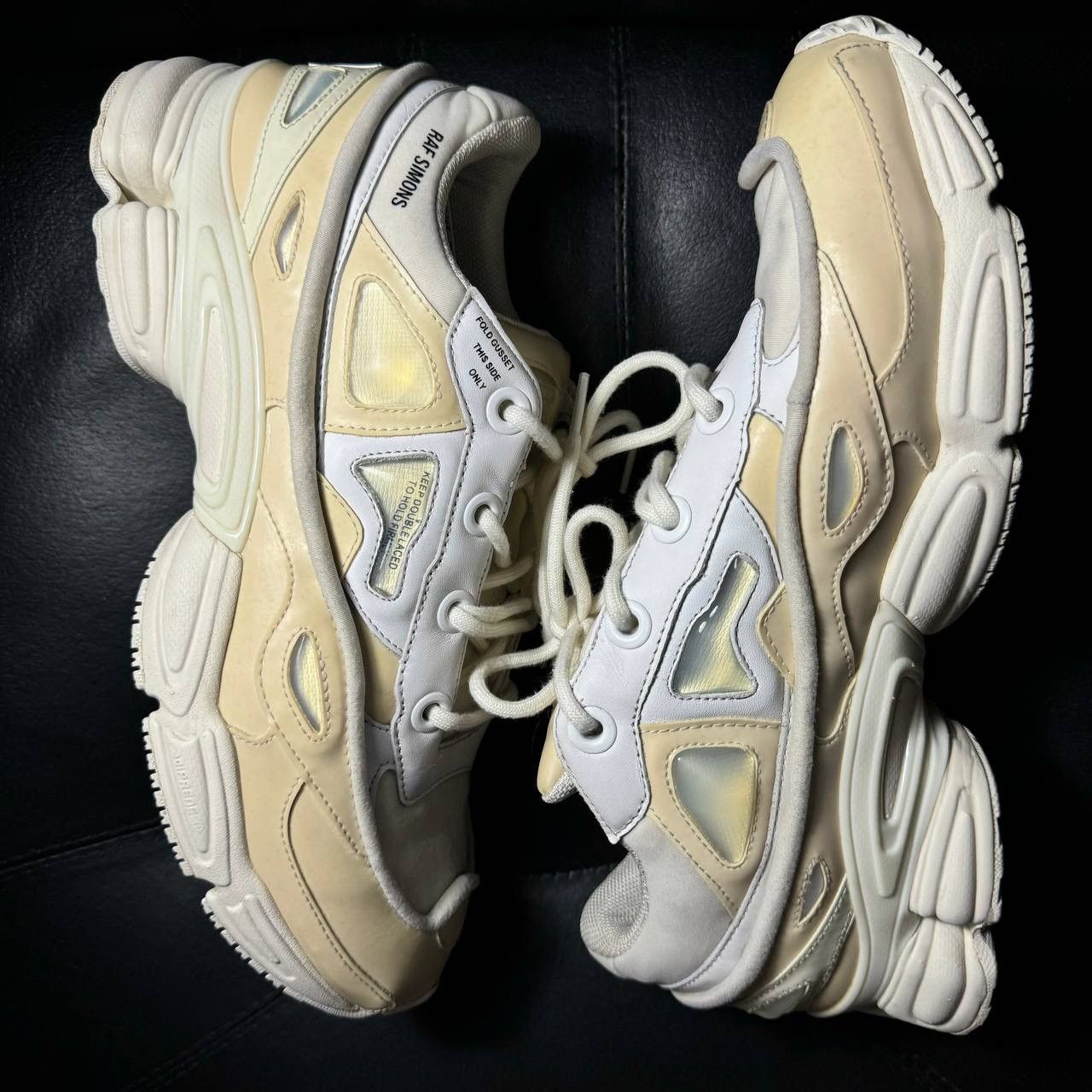 Adidas × Raf Simons 11us Adidas Raf Simons Ozweego Bunny Cream Sneakers Size US 11 / EU 44 - 4 Thumbnail