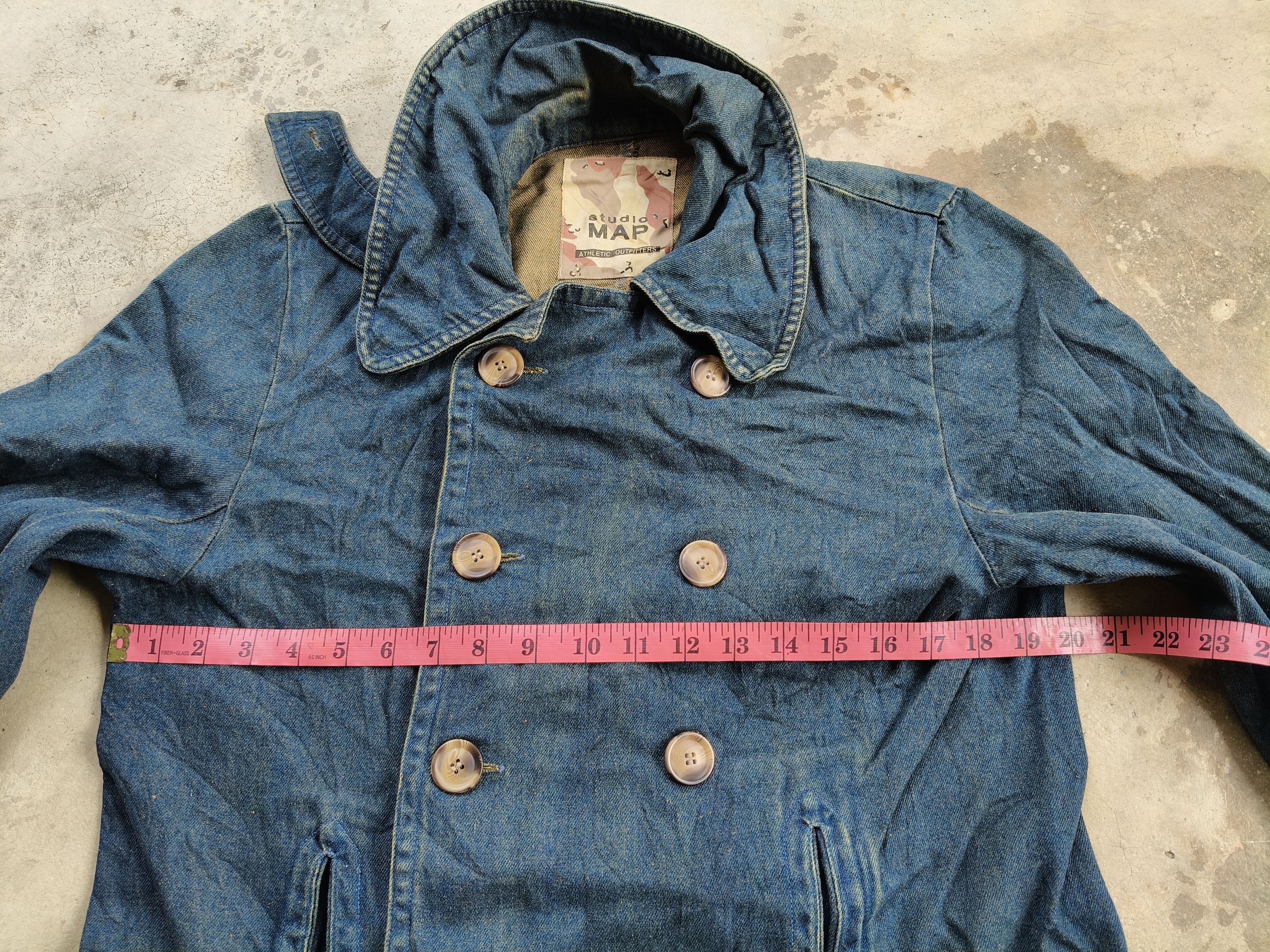 Japanese Brand × Vintage Vintage Studio Map Denim long jacket Size M / US 6-8 / IT 42-44 - 13 Thumbnail