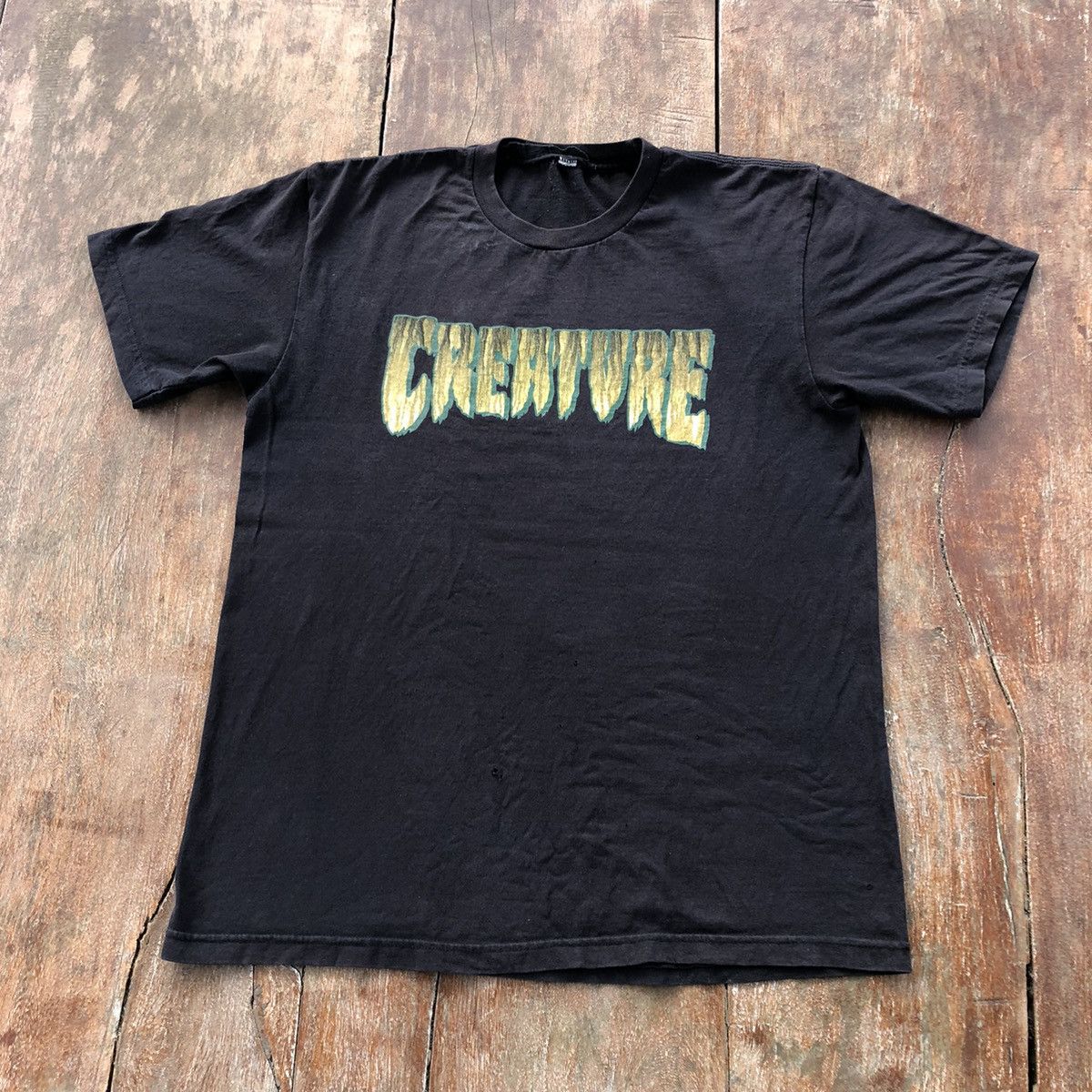 Japanese Brand VintageThrashed Faded Creature Skateboarding T Shirt Size US L / EU 52-54 / 3 - 2 Thumbnail