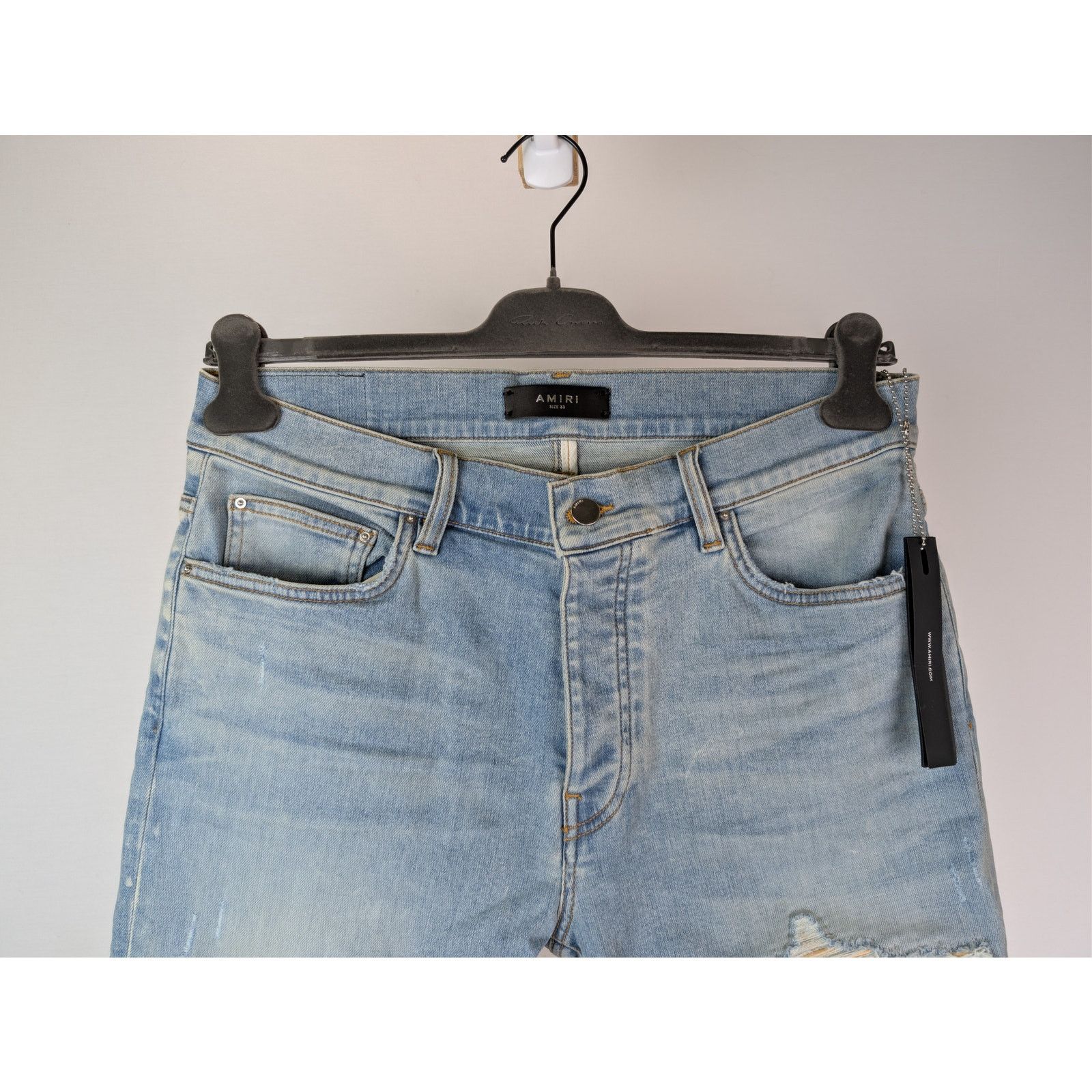 Amiri o1rshd1 Ultrasuede MX1 Denim Jeans in Surf Indigo Blue Size US 33 - 3 Thumbnail