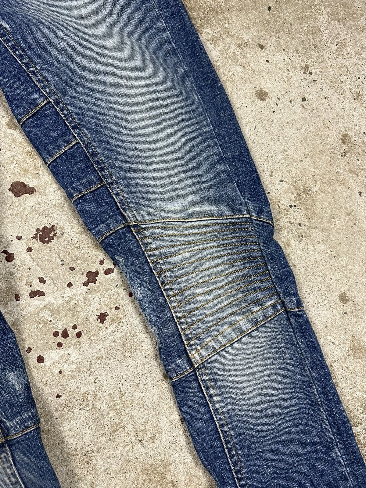 Designer × Japanese Brand By Marlene Birger Denim Biker Moto Jeans Pants Size US 29 - 7 Thumbnail