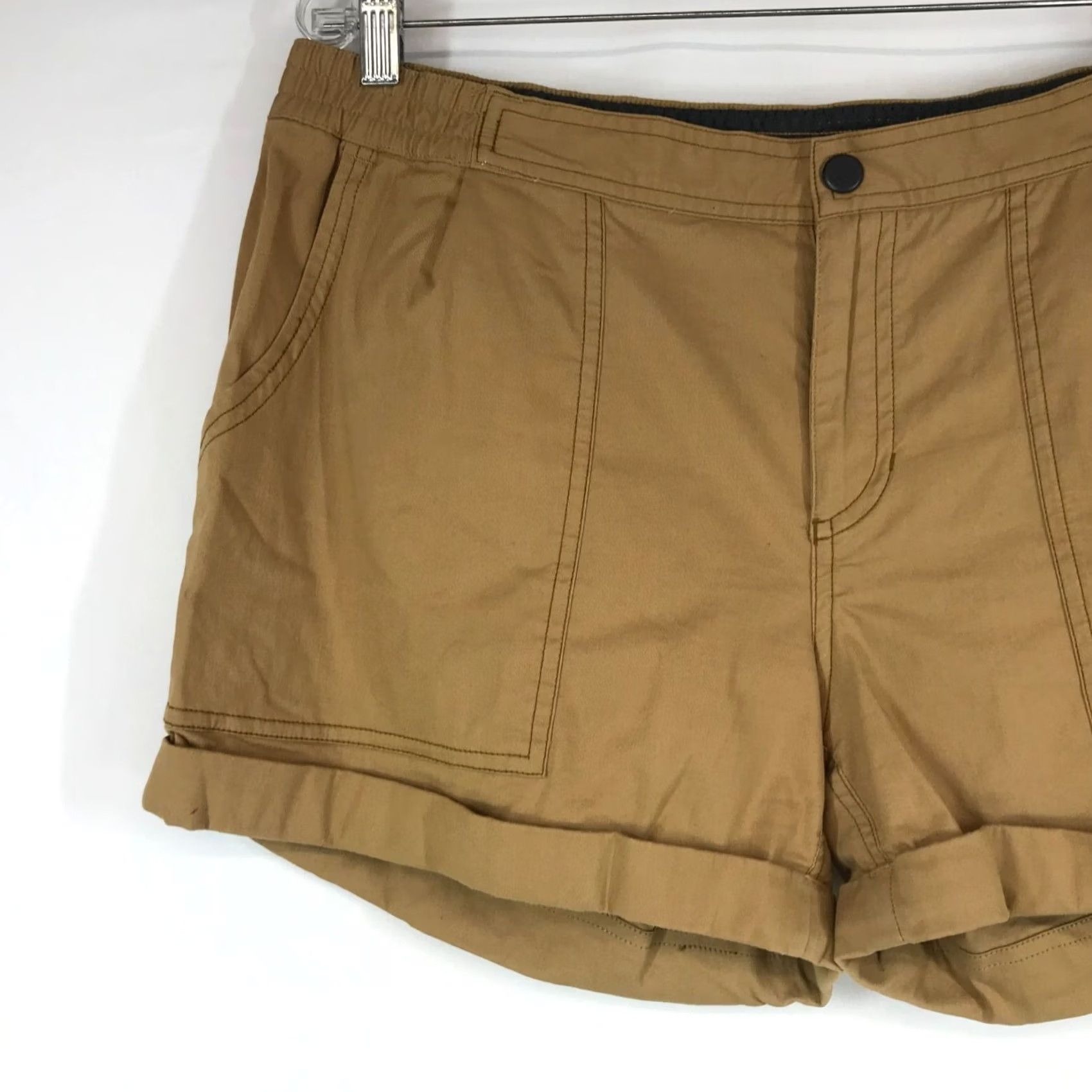 Mountain Hardwear Mountain Hardwear Womens Brown Cotton Blend Cuffed Shorts 14 Size 36" / US 14 / IT 50 - 3 Thumbnail