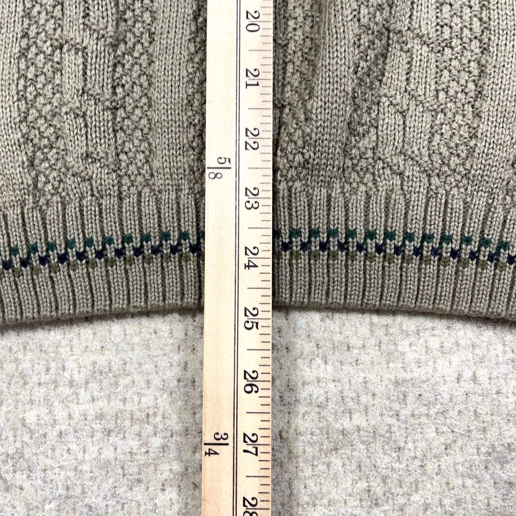 Jantzen VINTAGE Grandpa Sweater Men Large Tan Cable Knit Geometric Crewneck Textured 90s Size US L / EU 52-54 / 3 - 7 Thumbnail