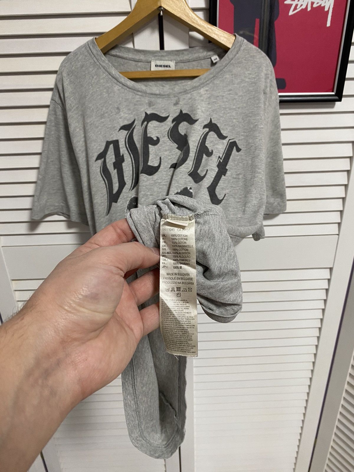 Diesel T-Shirt Diesel Tee Wolf Animal Grey Design Size US M / EU 48-50 / 2 - 4 Thumbnail