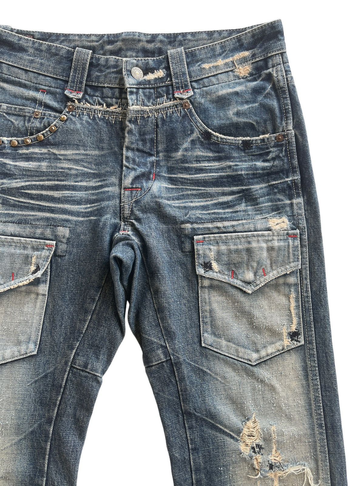 Japanese Brand Vintage Bartack Distressed Bushpants Japan Denim Size US 30 / EU 46 - 6 Thumbnail