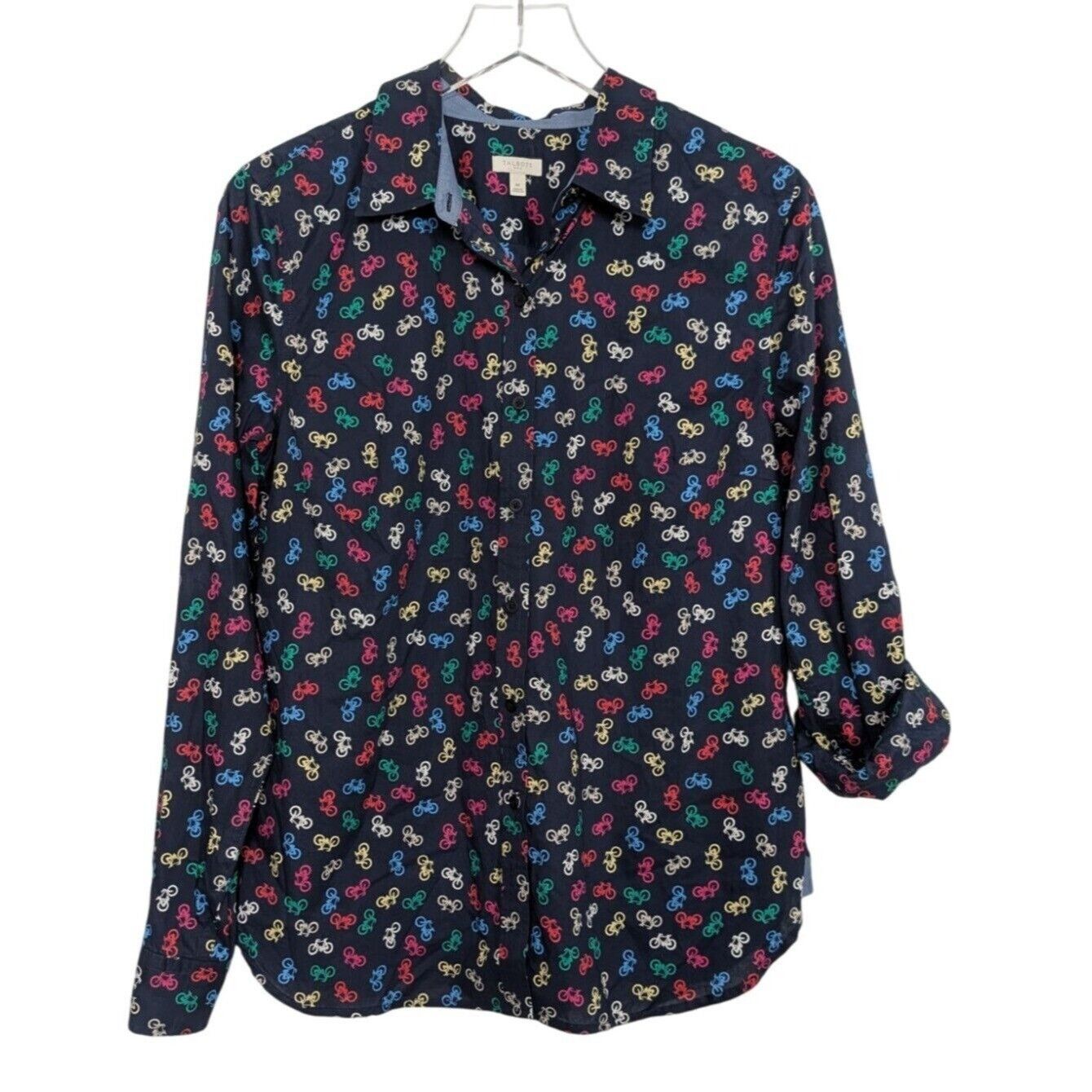 Talbots Talbots Bicycle Shirt Womens Size Medium Blue Novelty Cotton Size M / US 6-8 / IT 42-44 - 1 Thumbnail