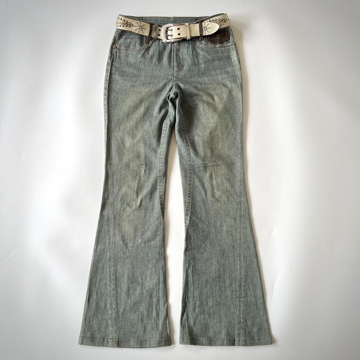Japanese Brand Eterno Dellezza Spiral Flared Jeans Size 29" - 1 Thumbnail