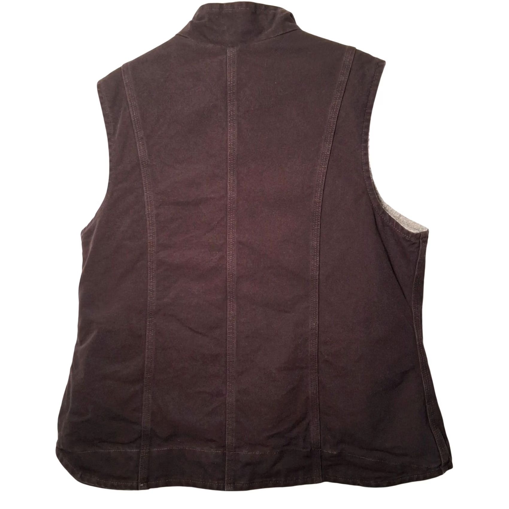 Carhartt VINTAGE Carhartt Vest Women XL Brown Duck Cloth Fleece Lined Workwear WV001 DKB Size XL / US 12-14 / IT 48-50 - 2 Thumbnail