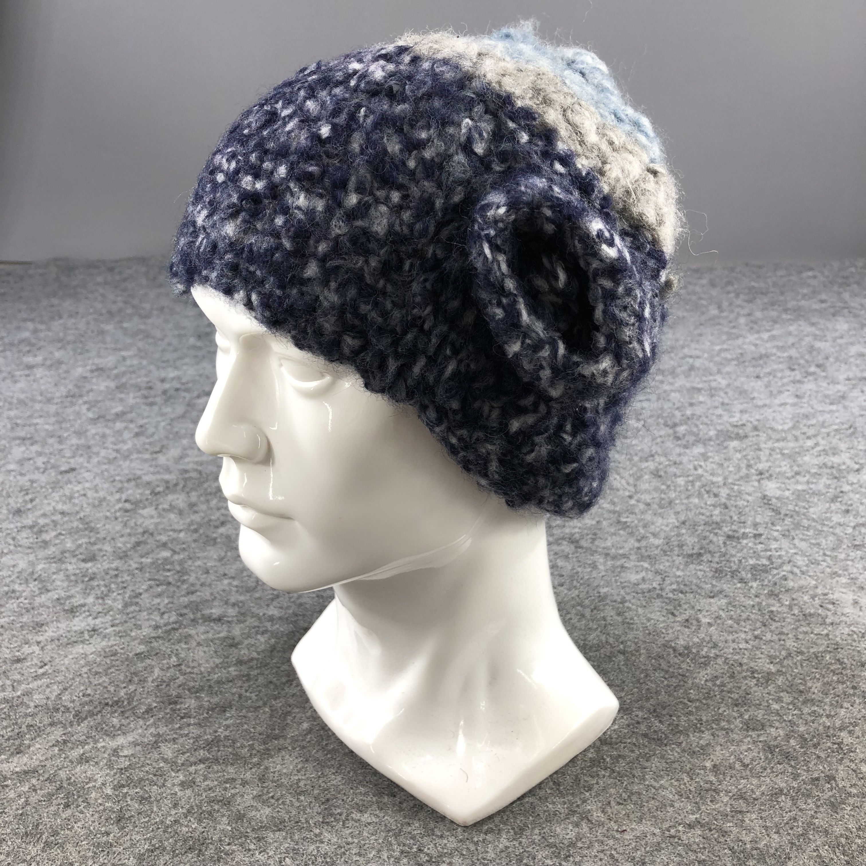 Vintage Crochet Flower Beanie Snowcap Snow Hat B406 Size ONE SIZE - 2 Thumbnail