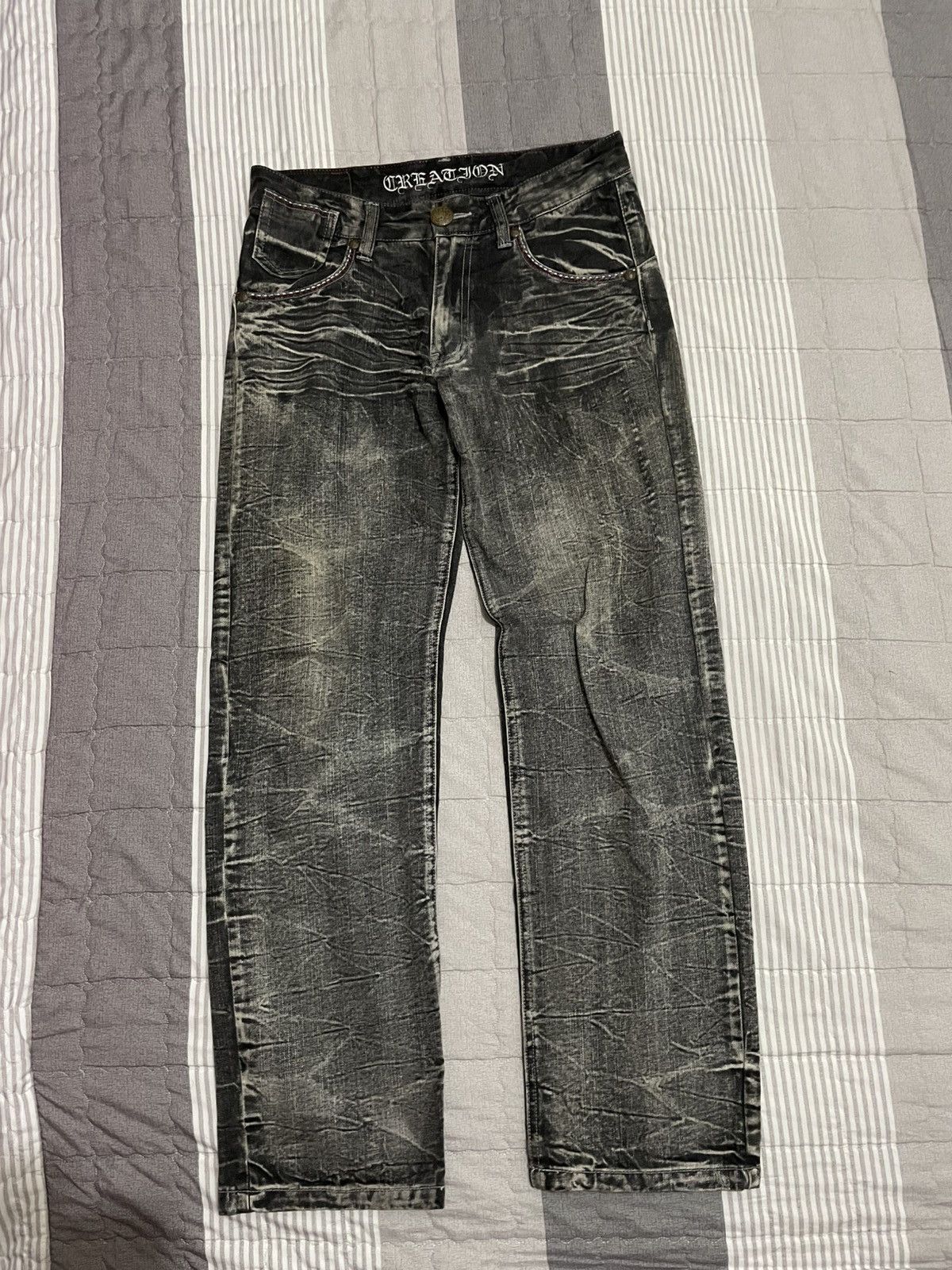 Japanese Brand Y2K Creation fadding denim y2k Size US 32 / EU 48 - 2 Thumbnail