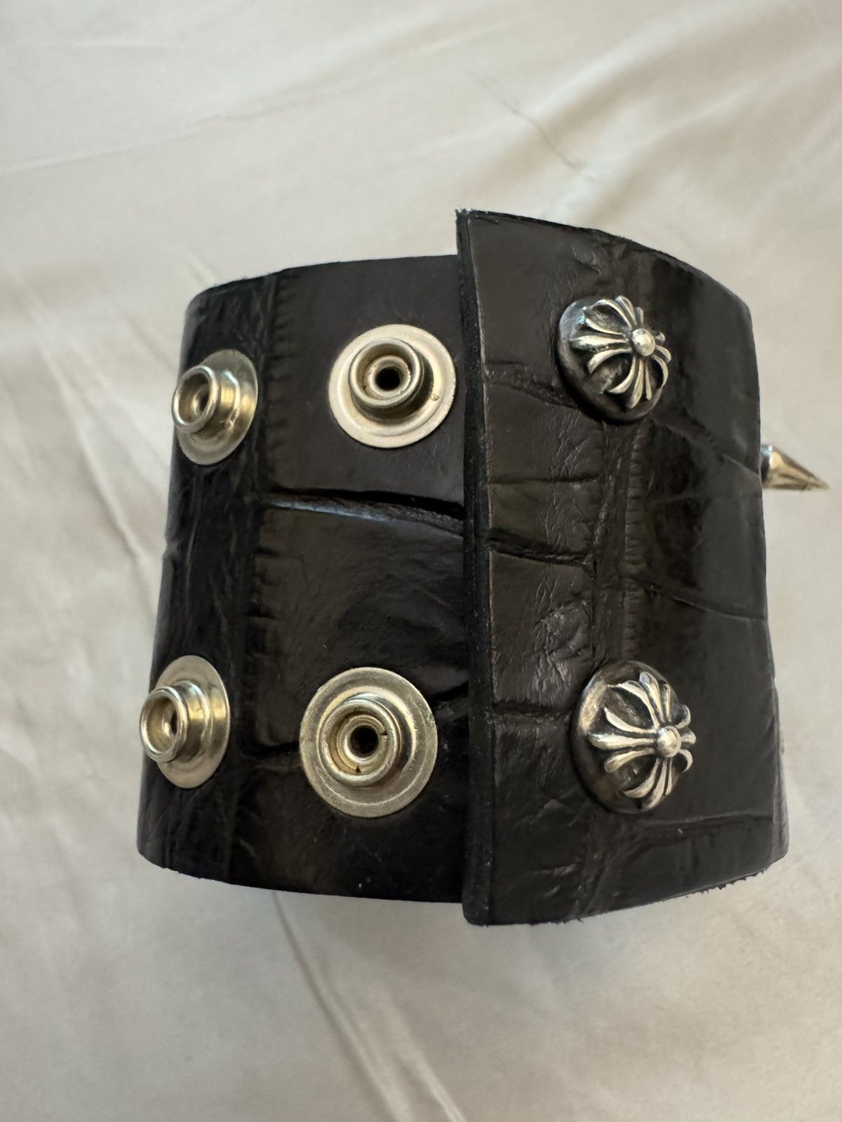 Chrome Hearts Crocodile skin Alligator Punk Stud Spike Bracelet Size ONE SIZE - 8 Thumbnail