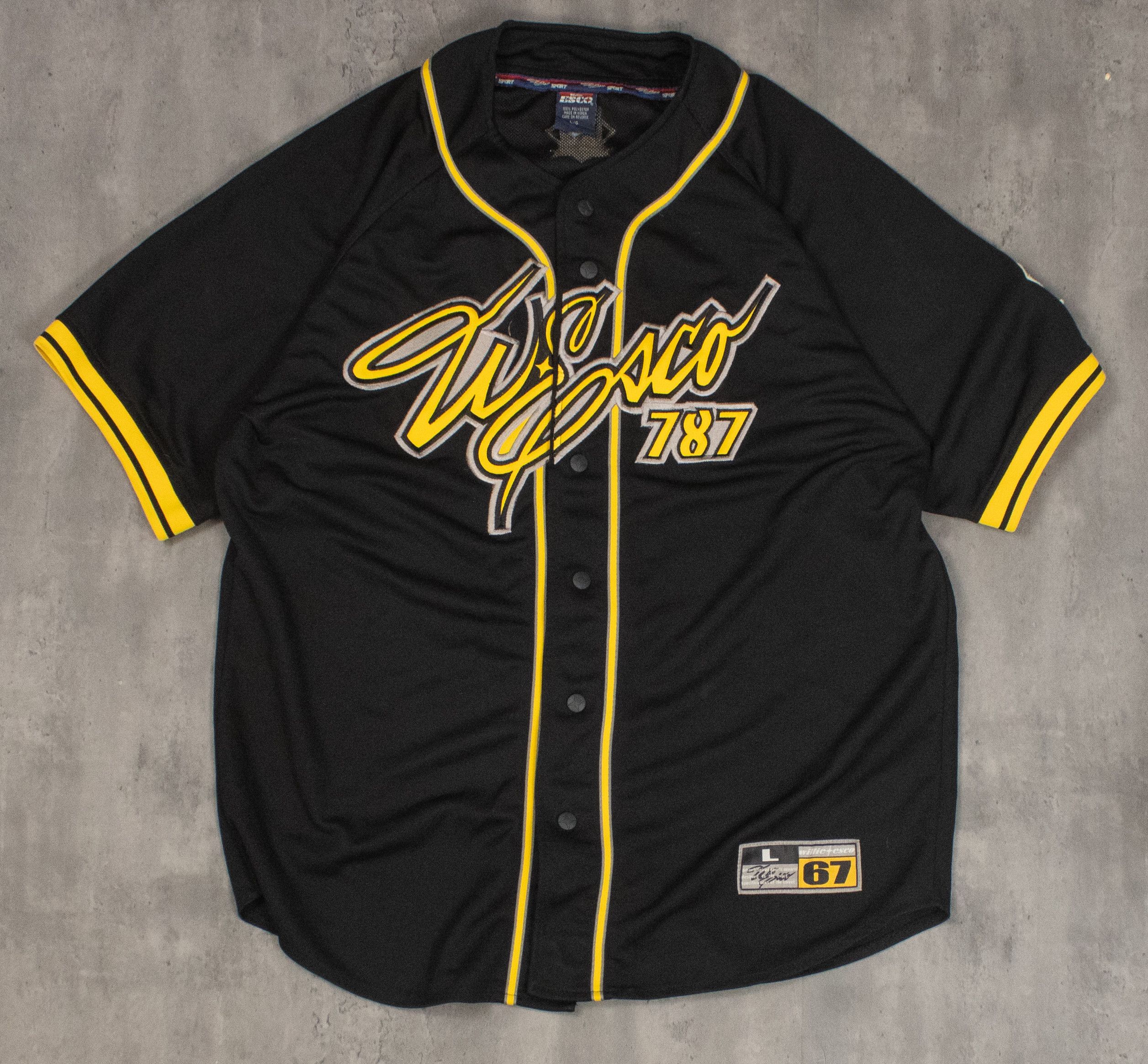 Vintage Y2K 2000's ECO Wisco Black Short Seleeve Base Ball Jersey Size US L / EU 52-54 / 3 - 3 Thumbnail