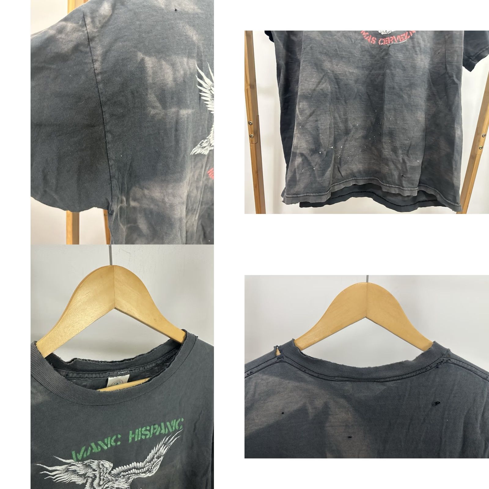 Delta VTG Manic Hispanic T-Shirt XL Black Band Punk Rock Mas Cerveza Rare Sun Faded Distressed Worn Mens XL Size US XL / EU 56 / 4 - 8 Thumbnail