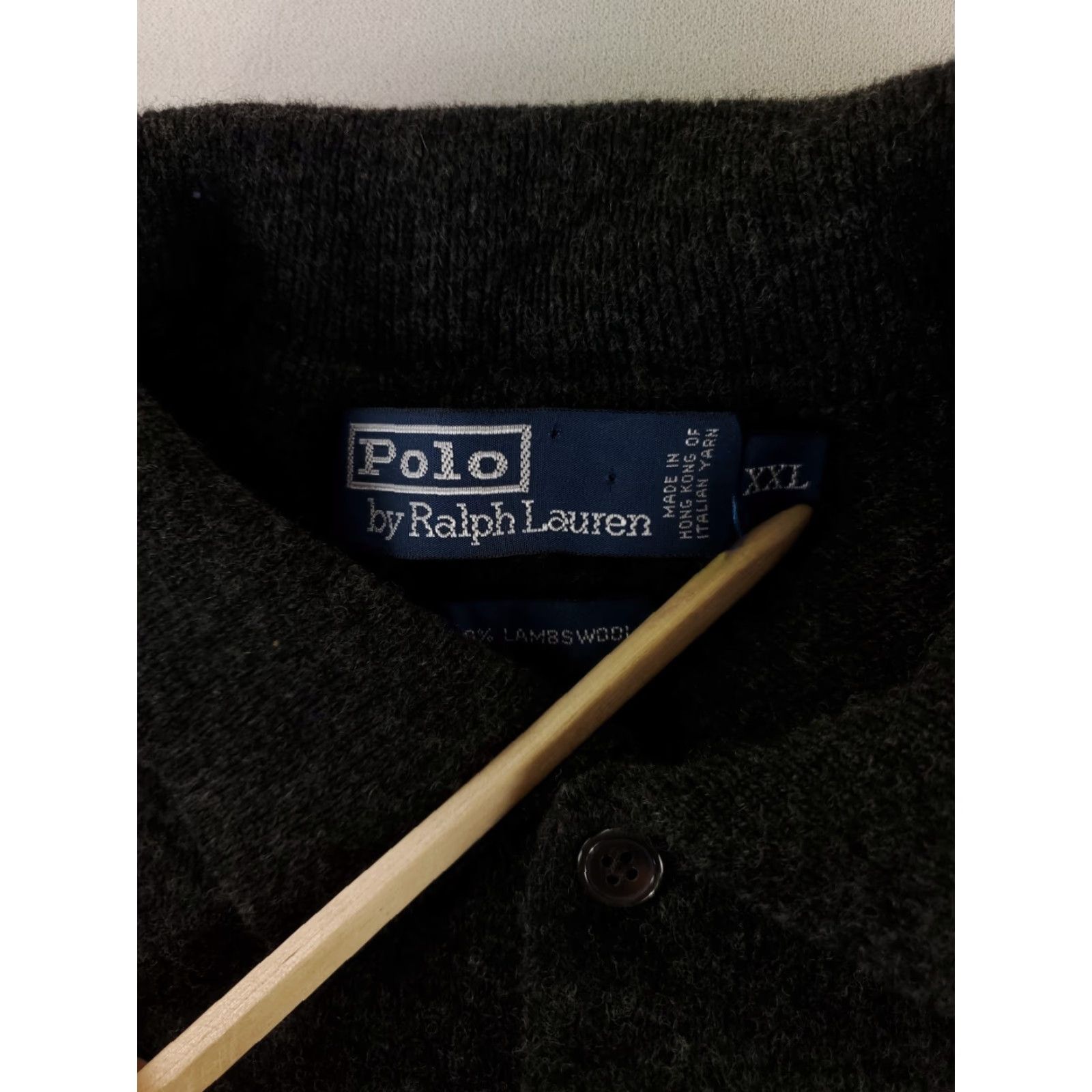 Polo Ralph Lauren Polo Ralph Lauren Sweater Polo 100% Lambs Wool Dark Gray Mens XXL Pullover Color Gray 2XL Hole at bottom Size US XXL / EU 58 / 5 - 2 Thumbnail