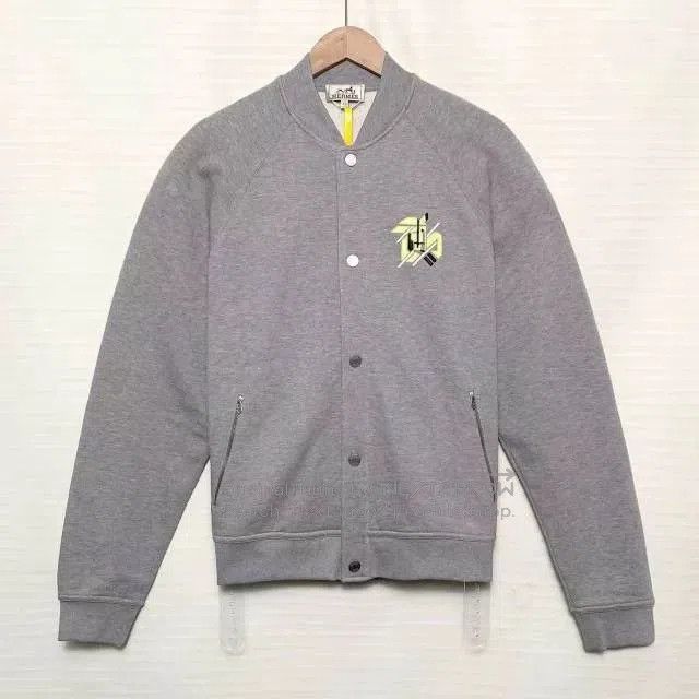 Hermes Hermès Gray Baseball Jacket. Size US XL / EU 56 / 4 - 1 Thumbnail