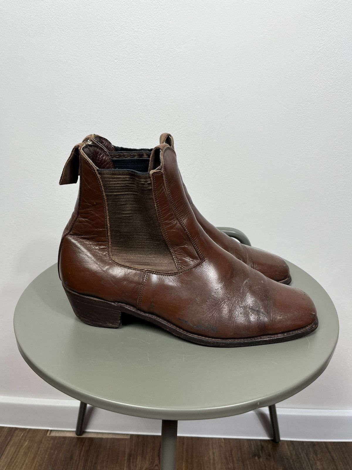 Leather Vintage Brown Leather Cowboy Western Boots US 9.5 Distressed Size US 9.5 / EU 42-43 - 4 Thumbnail