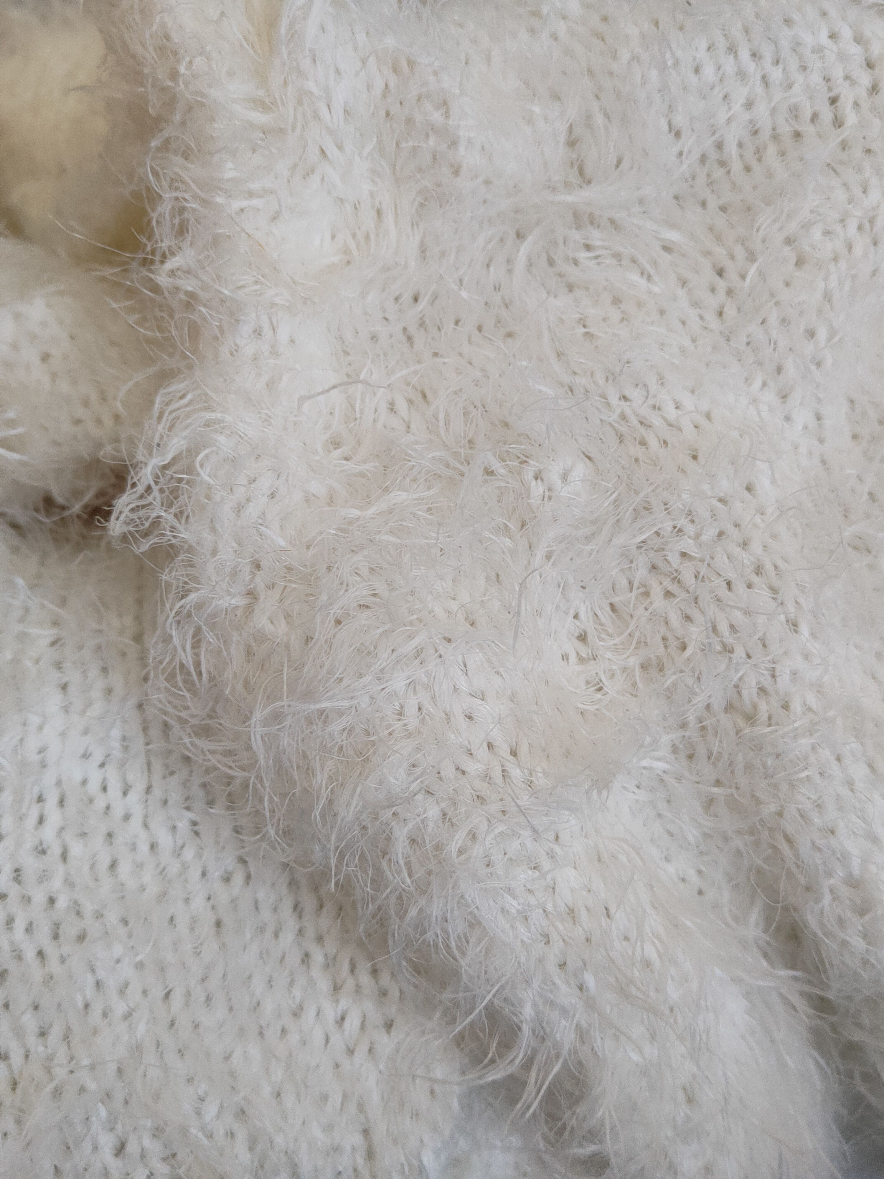 Japanese Brand Bay White Shag Shaggy Fur Mohair Knitwear Cardigan #S1923 Size S / US 4 / IT 40 - 10 Thumbnail