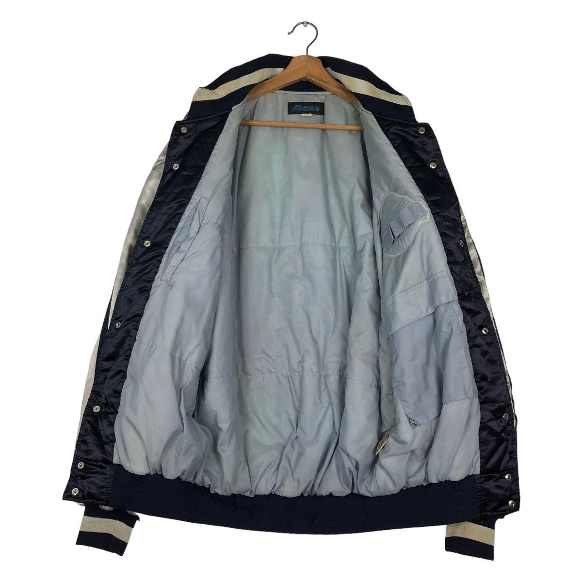 Japanese Brand 🔥Vintge Satin Bomber Jacket Sukajan Design Mizuno Japan Size US L / EU 52-54 / 3 - 13 Thumbnail
