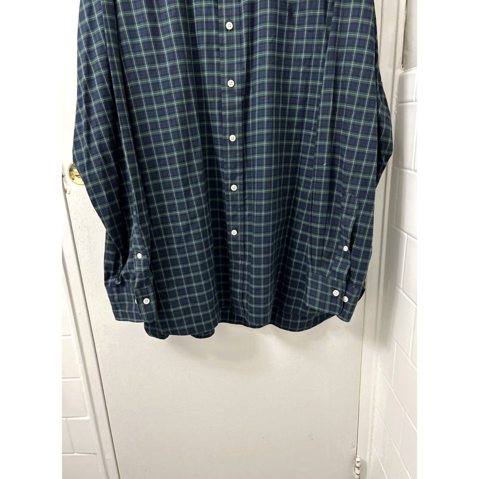 Polo Ralph Lauren Polo Ralph Lauren Stretch Twill Shirt Mens 17 34-35 Blue Plaid Button Up Check Embroidered Collar Down Cotton Twill Size US XL / EU 56 / 4 - 3 Thumbnail