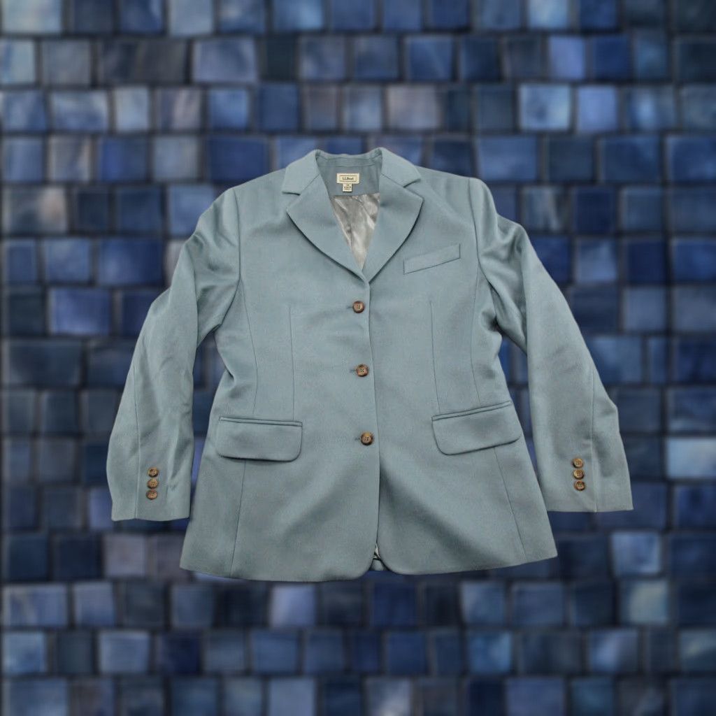 Vintage VINTAGE L.L. Bean Blazer Women 12 Regular Teal Blue Wool Cashmere Button Preppy Jacket Sold by Brand LL Bean Womens Blazer Size XL / US 12-14 / IT 48-50 - 1 Thumbnail