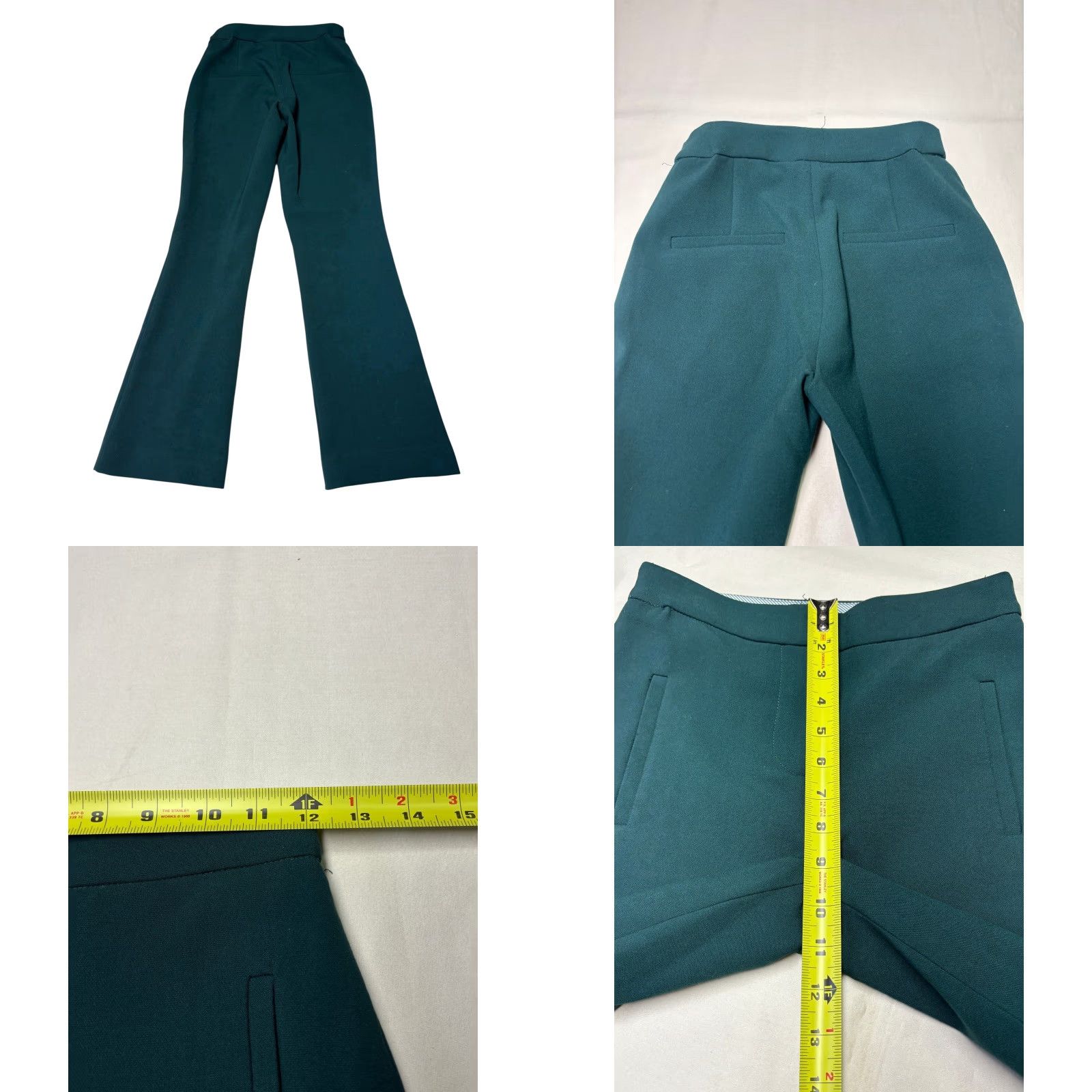 Veronica Beard Veronica Beard Green Pants Dress Pants Flare Leg Dark Forest Green 00 W24 L27 Women Size 24" / US 00 / IT 34 - 8 Thumbnail