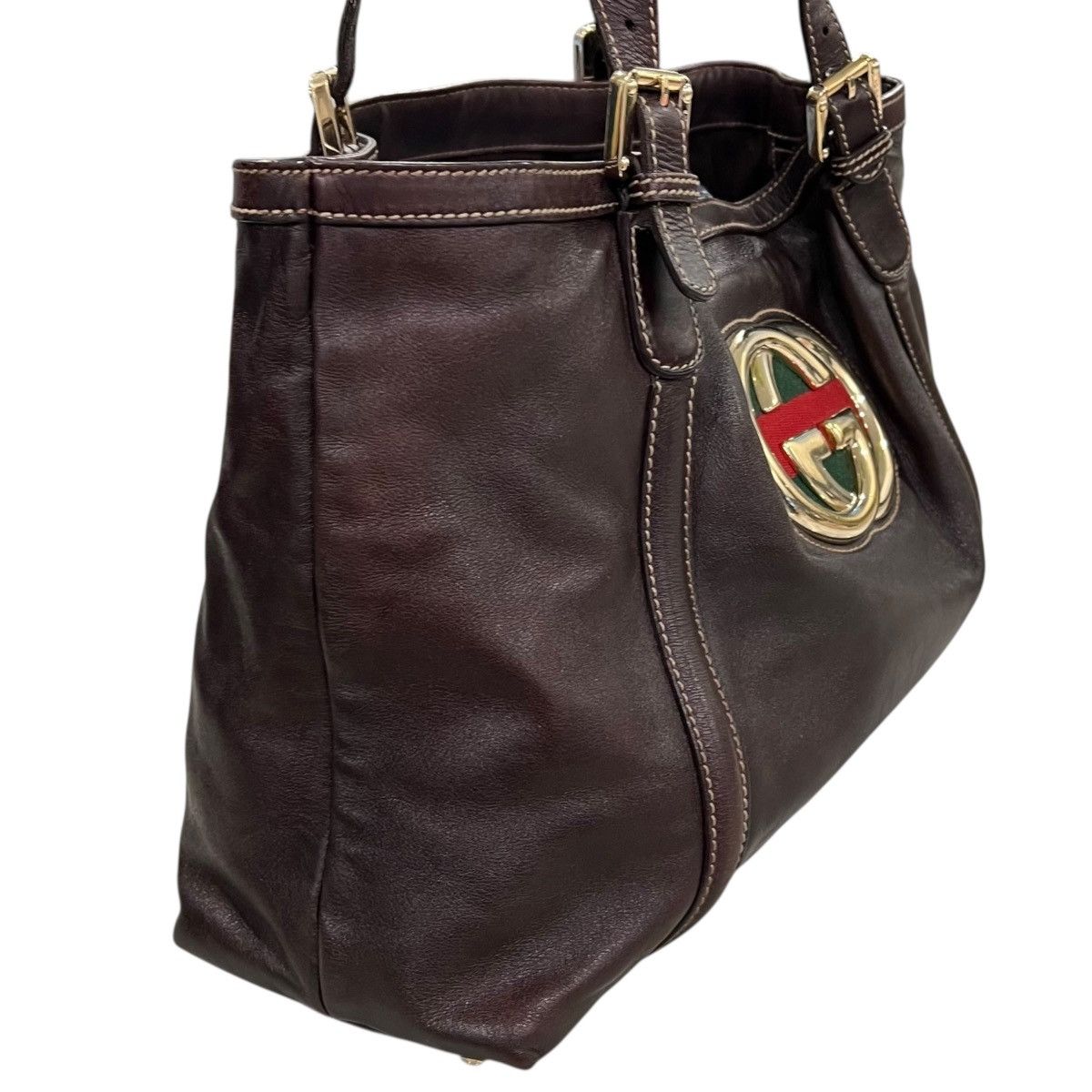 Gucci Gucci Leather Web Stripe GG Logo Hobo Bag Size ONE SIZE - 3 Thumbnail